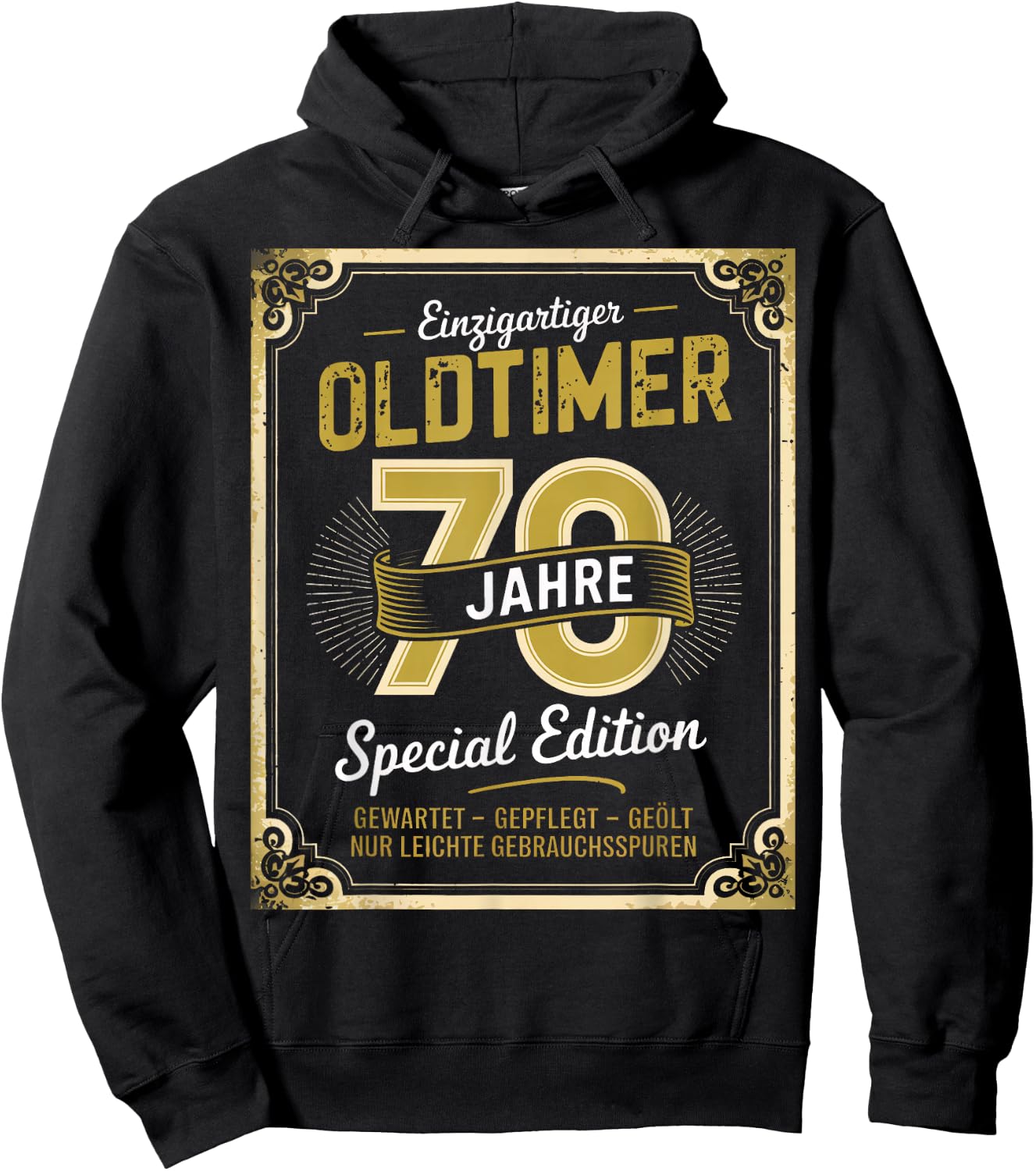 70th Birthday Man Woman 70 Years 1954 Decorative Funny Gift , black Hoodie - Hoodie | Black