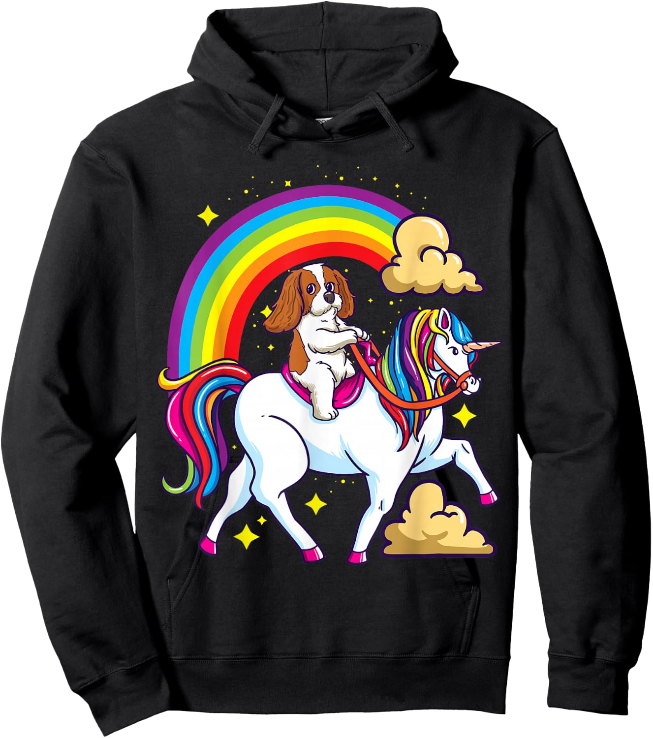 Cavalier King Charles Spaniel Ruby and Unicorn Gifts Hoodie - Hoodie | Black