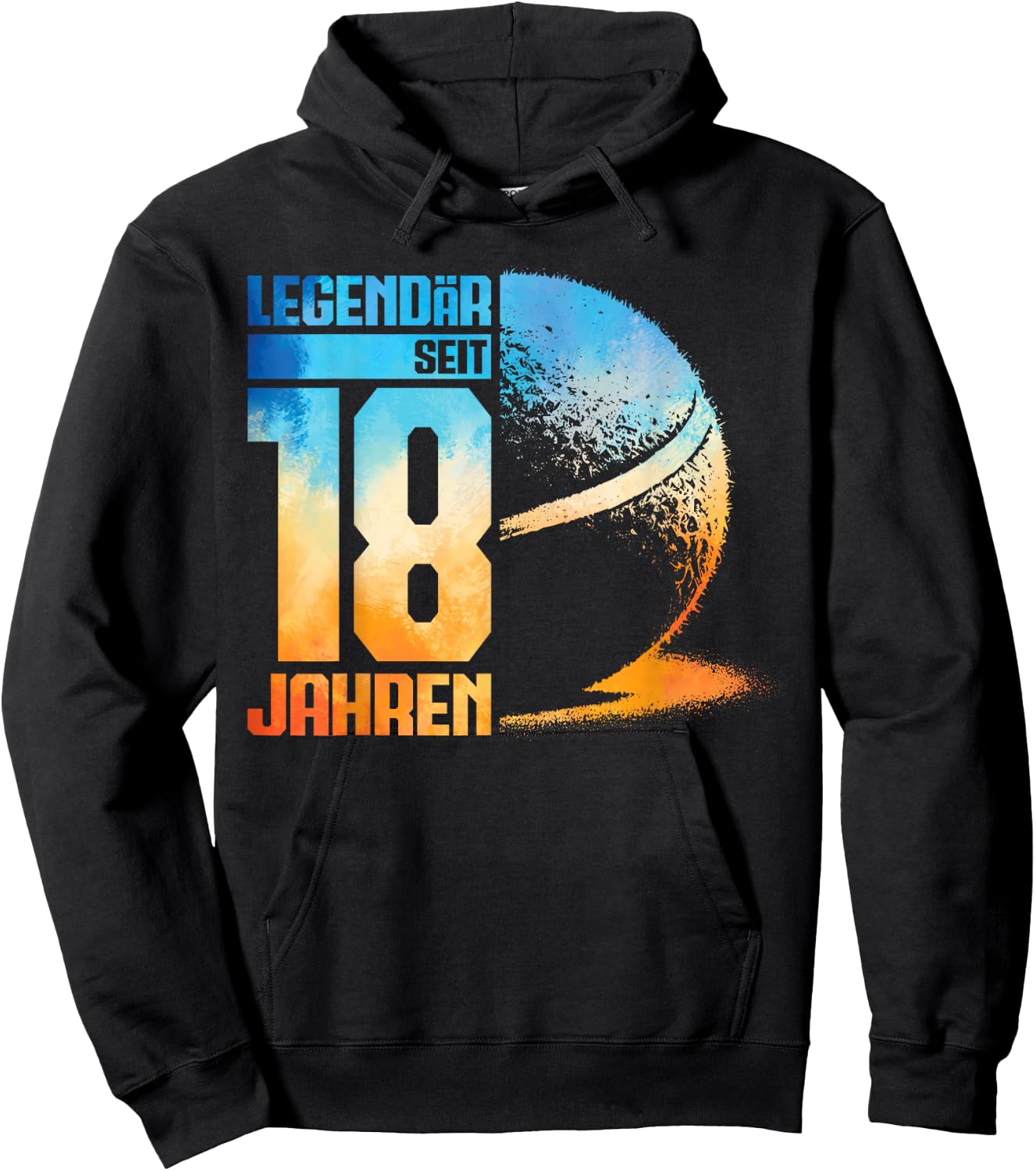 18th Birthday Decoration Tennis Player 18 Years Boy , black, S Hoodie - Hoodie | Black