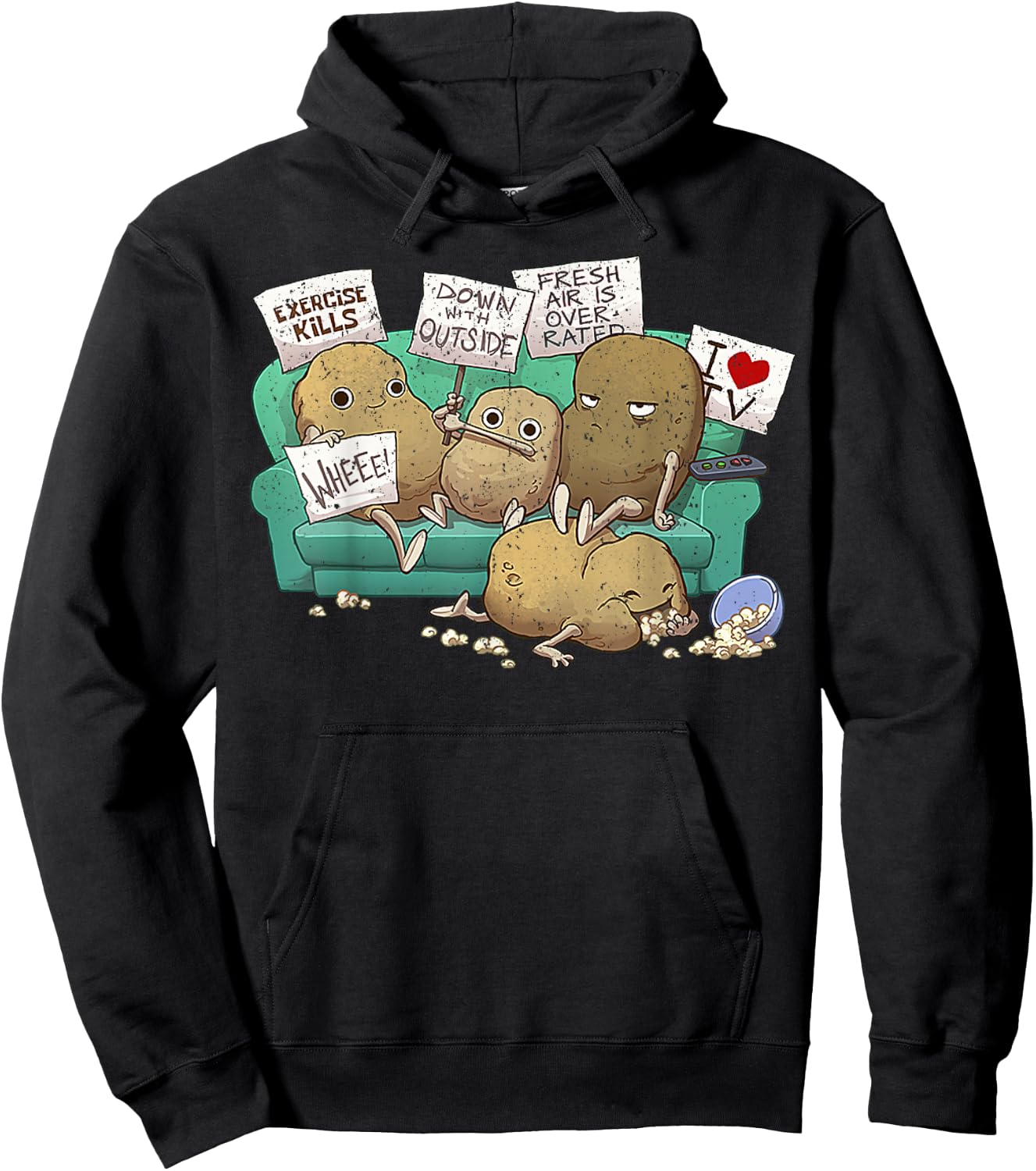 Vintage Couch Potato Club Hoodie - Hoodie | Black