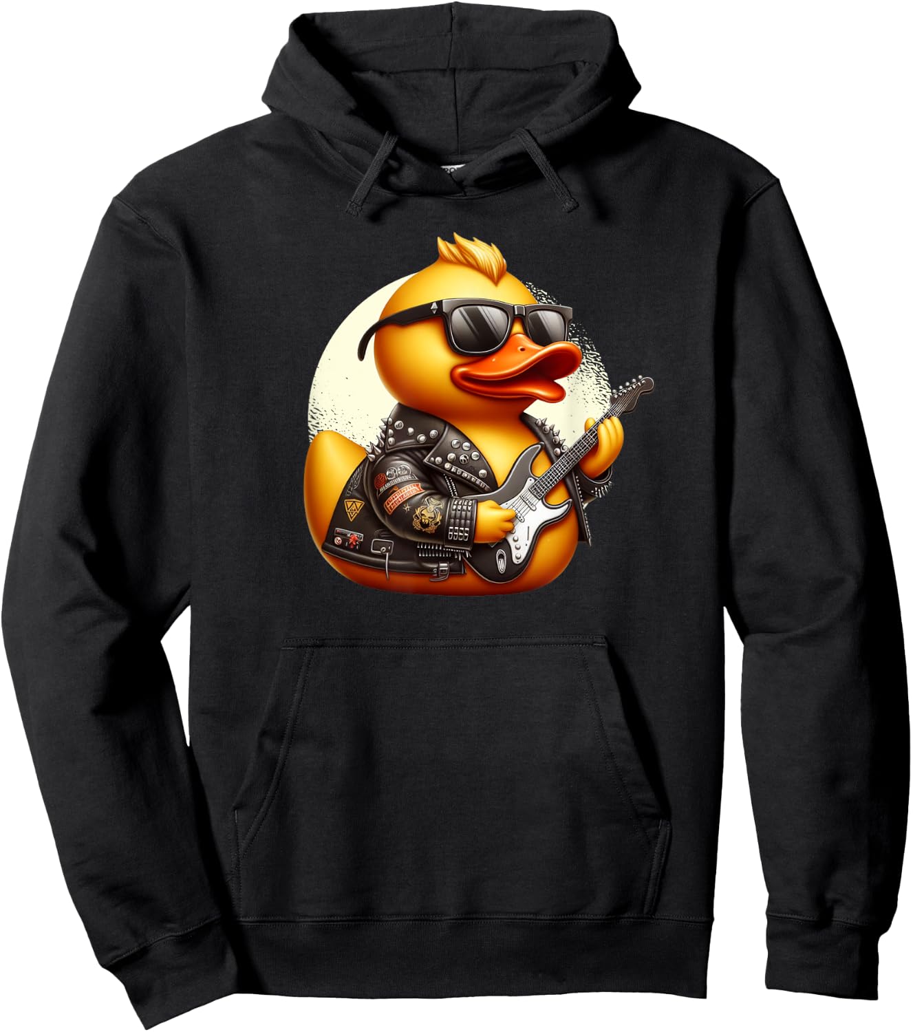Rubber Duck Rockstar With Guitar Hoodie - Hoodie | Black