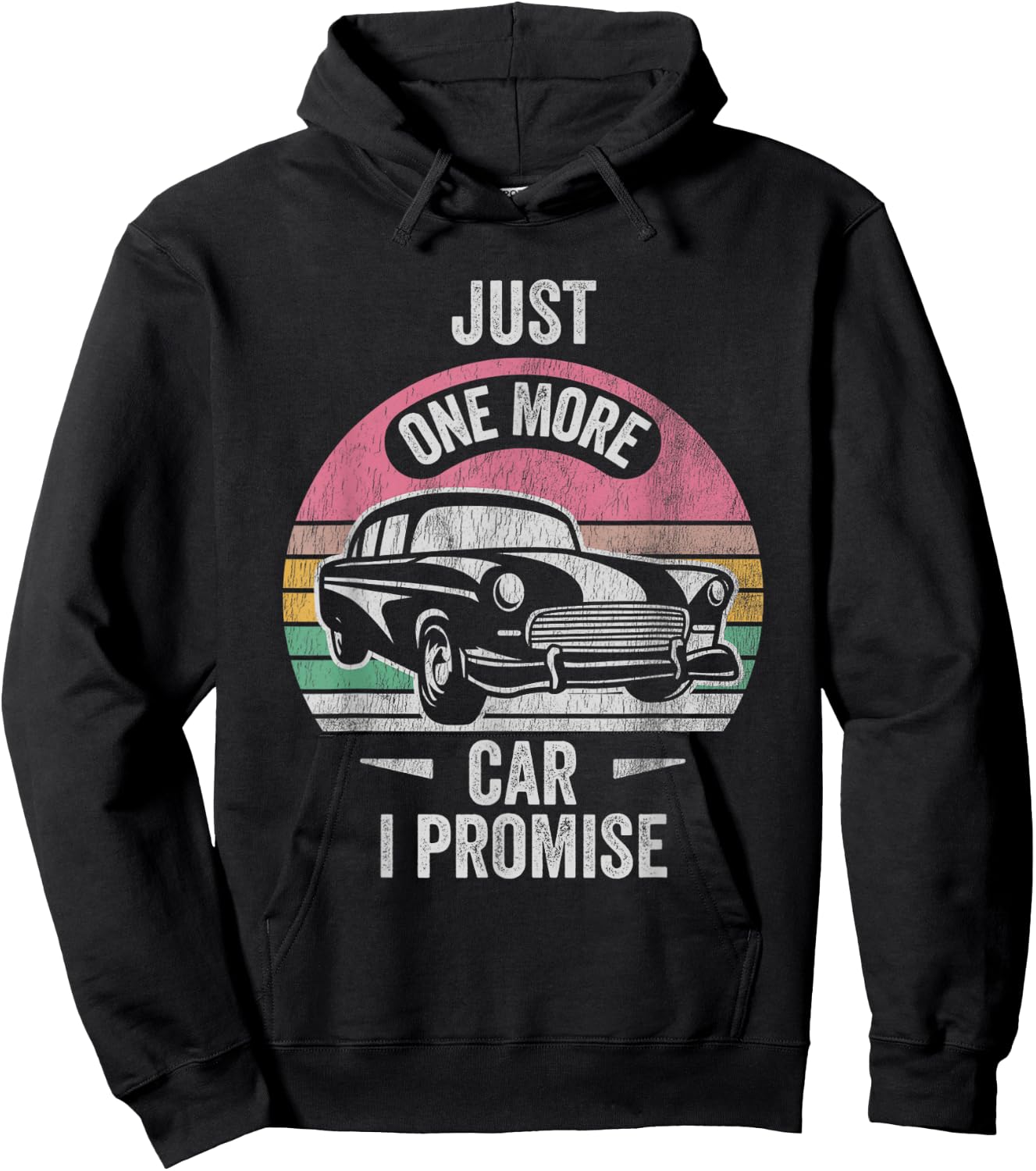Just One More Car I Promise Vintage Retro Hoodie - Hoodie | Black