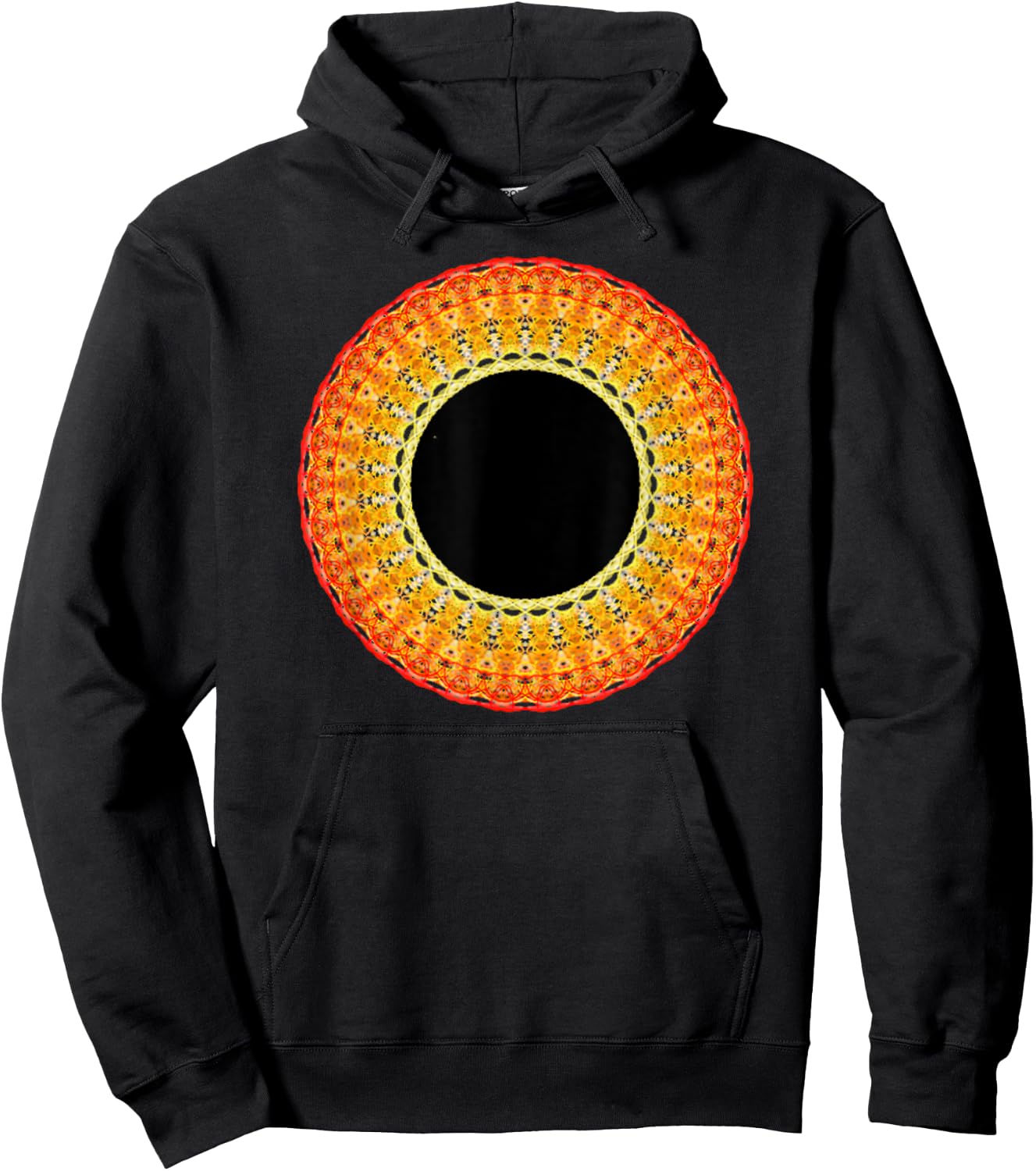 Total Solar Eclipse - Mandala Sun Shirt Hoodie - Hoodie | Black