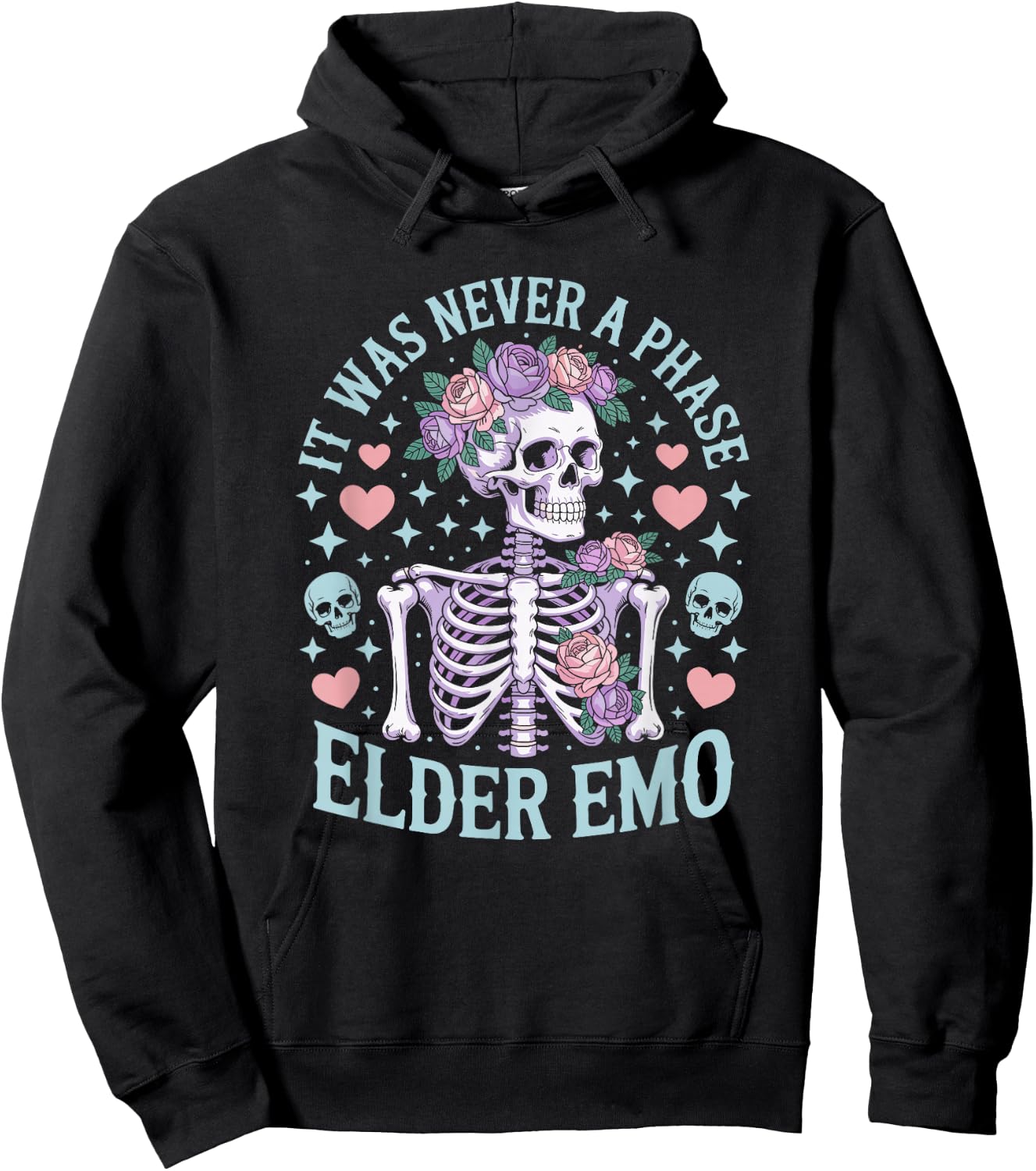 Elder Emo Club It was Never A Phase Sarcastic Millennial Pun Hoodie - Hoodie | Black