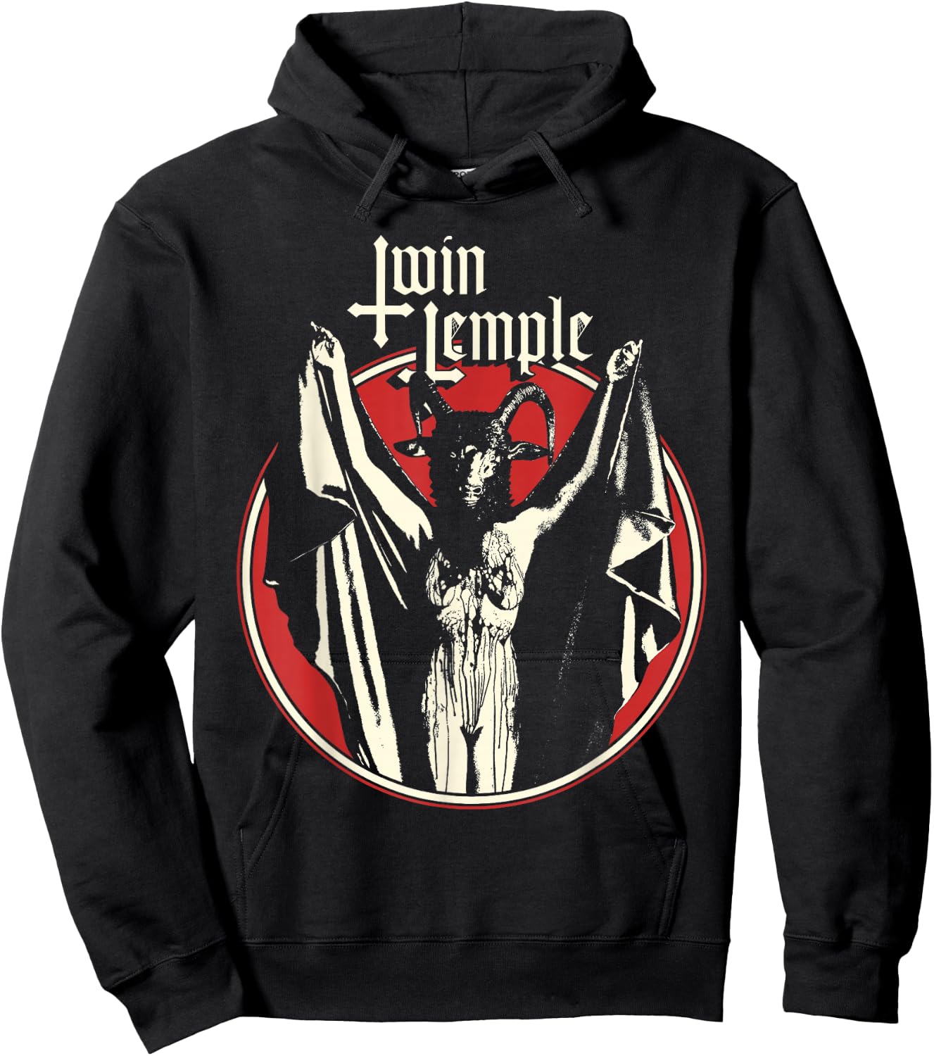 Twin Temple Official Baphomette - -Adults, Black, Small, Short Sleeve Hoodie - Hoodie | Black