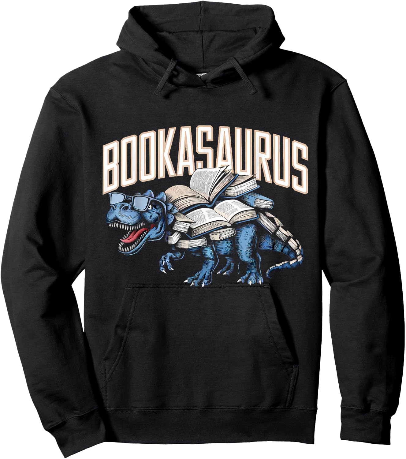 Book Dinosaur Bookworm T-Rex Dino Reading Books Funny Book Hoodie - Hoodie | Black