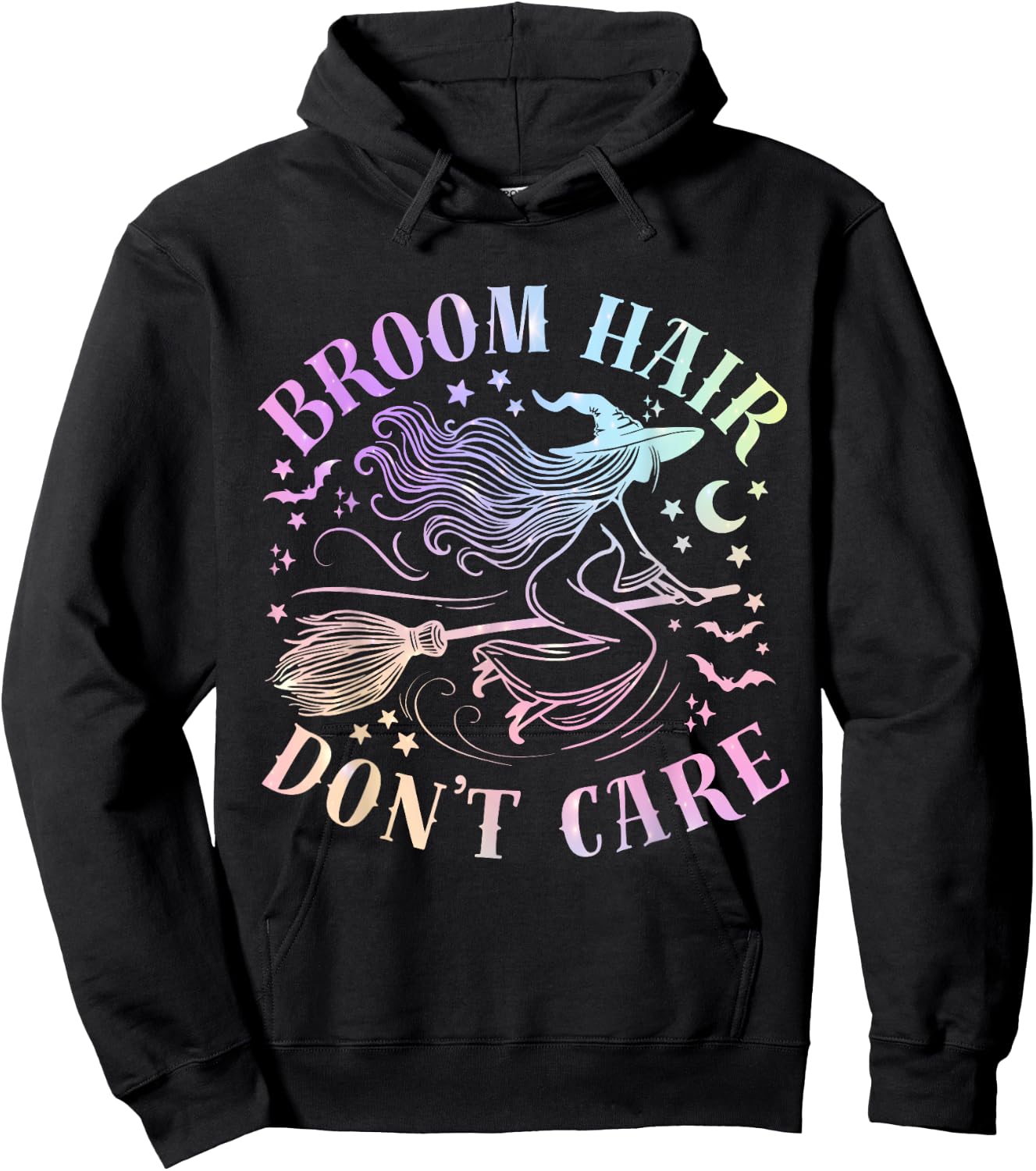 Broom Hair Don’t Care Funny Halloween Witchy Hoodie - Hoodie | Black