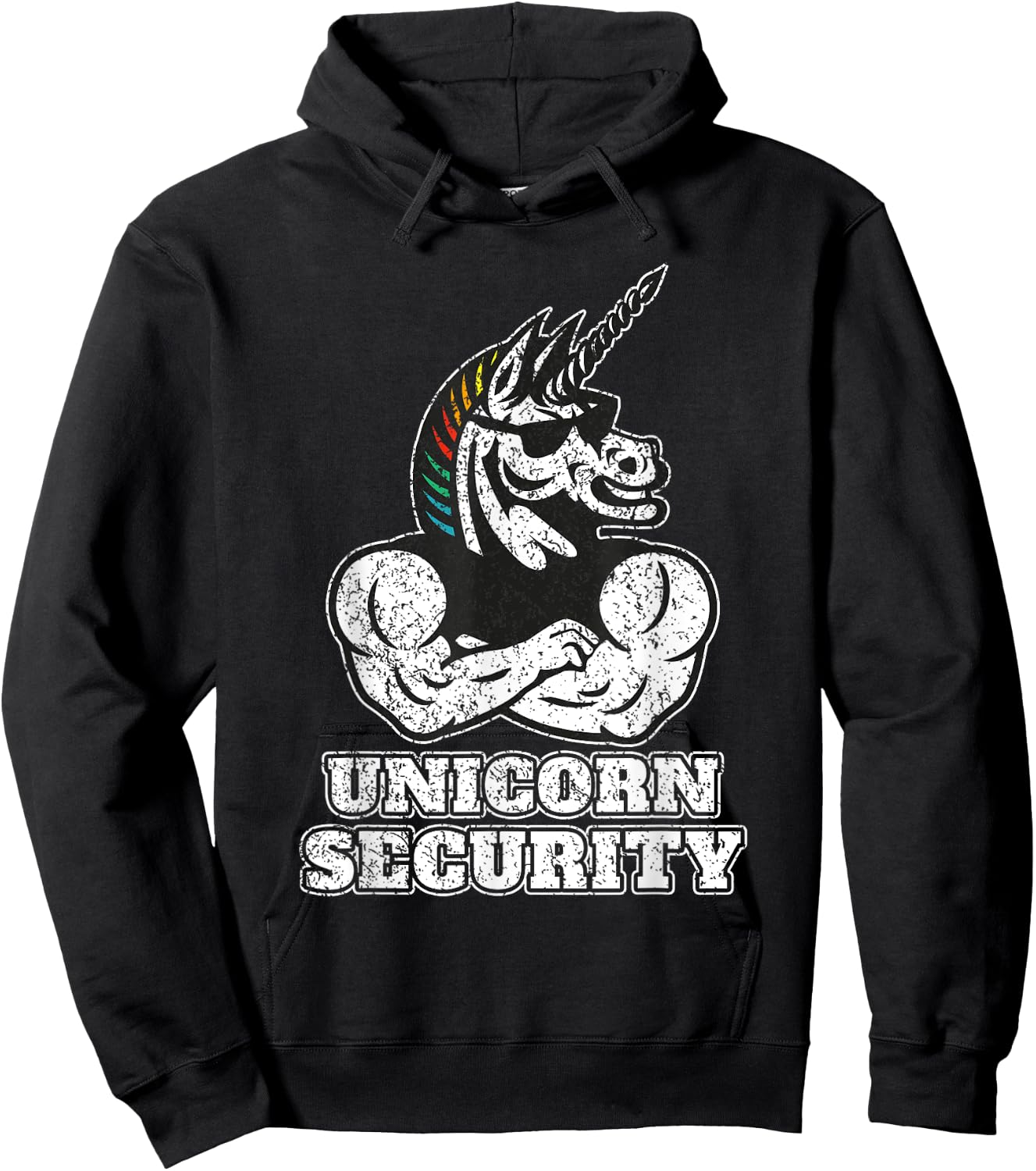 Unicorn Security I Unicorn Lover Muscular I Unicorn Security Hoodie - Hoodie | Black