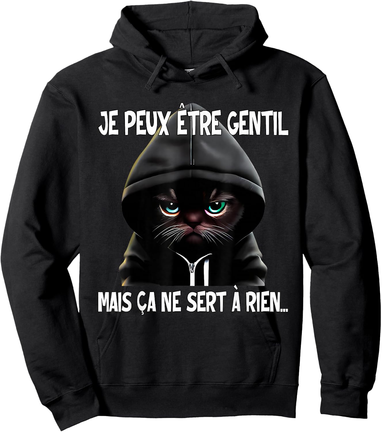 Je Peux être Gentil mais ça ne Sert à Rien Hoodie - Hoodie | Black
