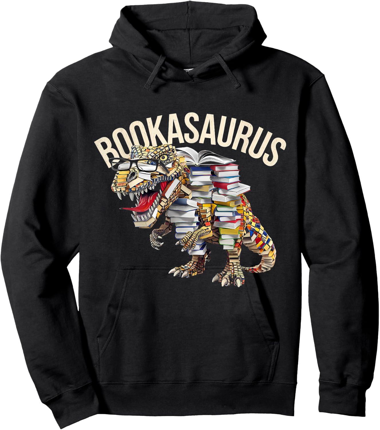 Book Reading Dinosaur T-Rex Dino Funny Bookworm Hoodie - Hoodie | Black