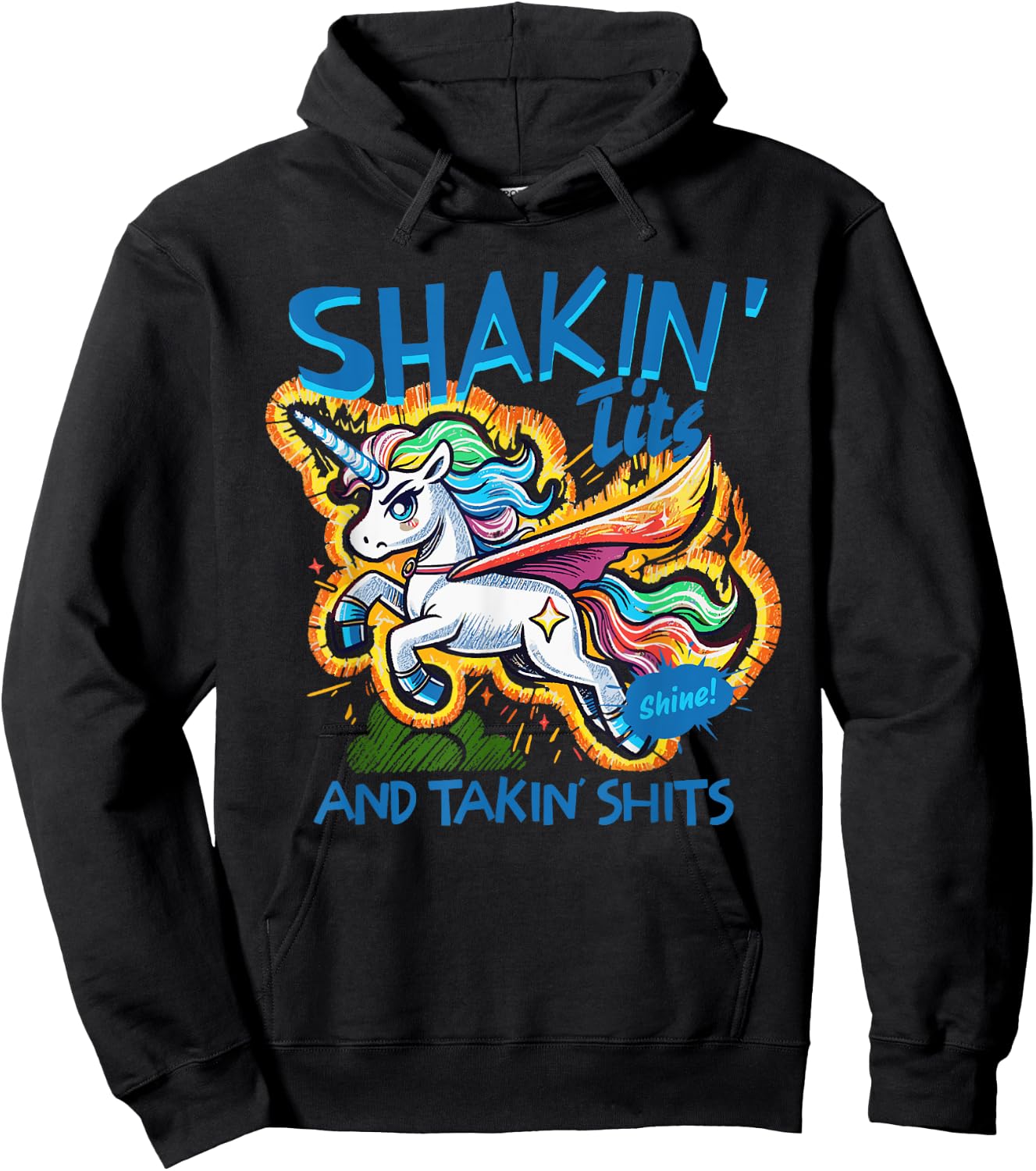 Shakin' Tits & Takin' Shits Design Hoodie - Hoodie | Black
