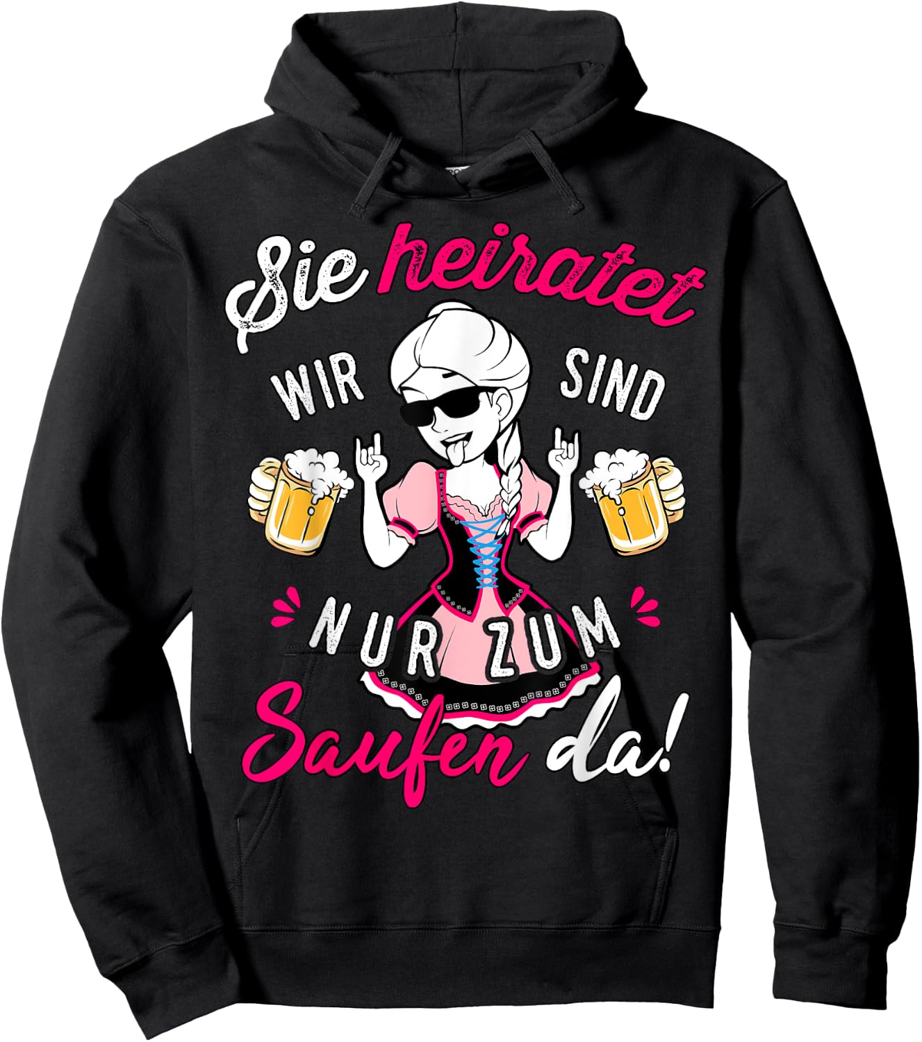 Team Bride Outfit JGA Women's Hen Night , black Hoodie - Hoodie | Black