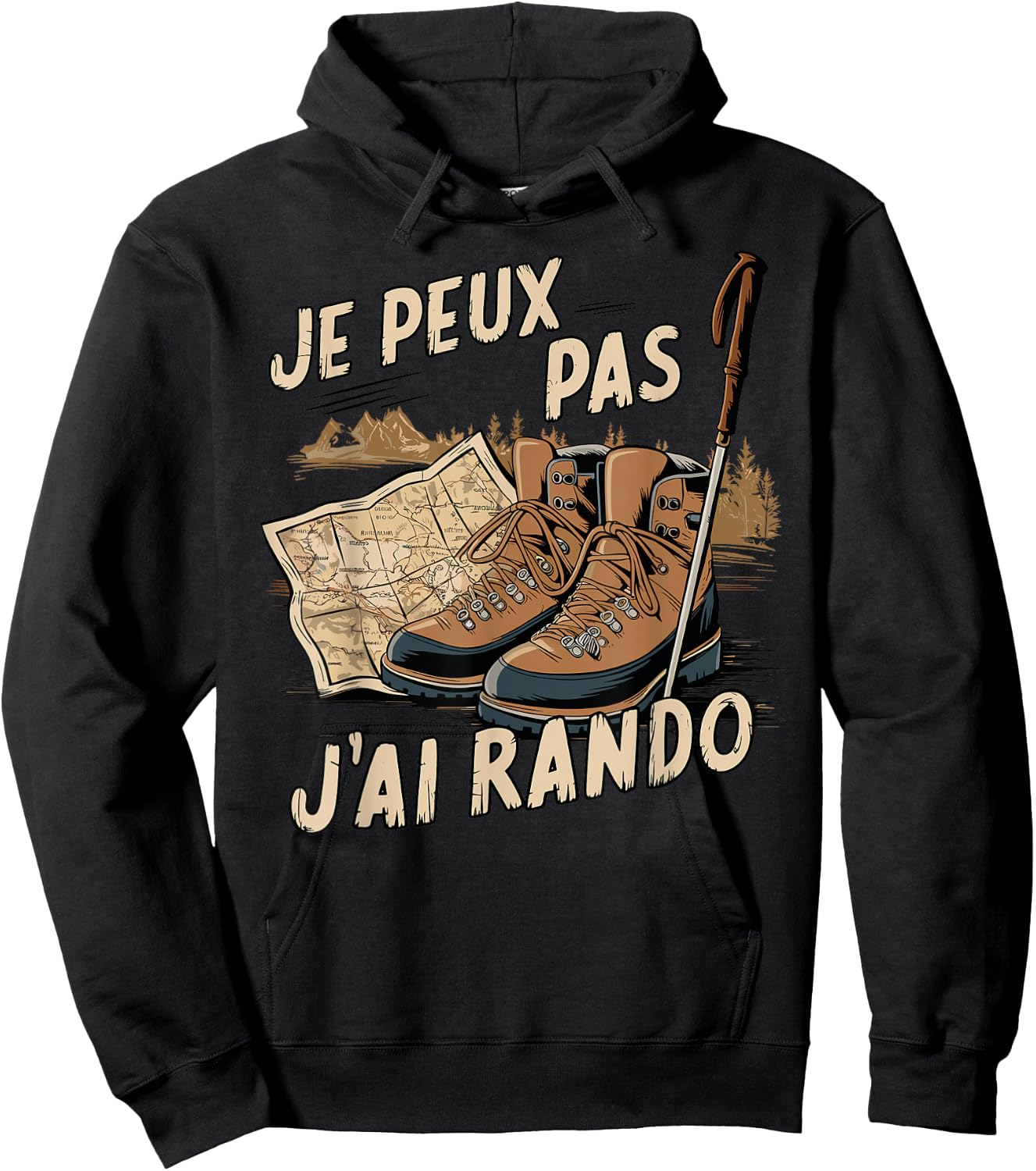 Je Peux Pas J'Ai Hiking Mountain Hiking Humour Hoodie - Hoodie | Black