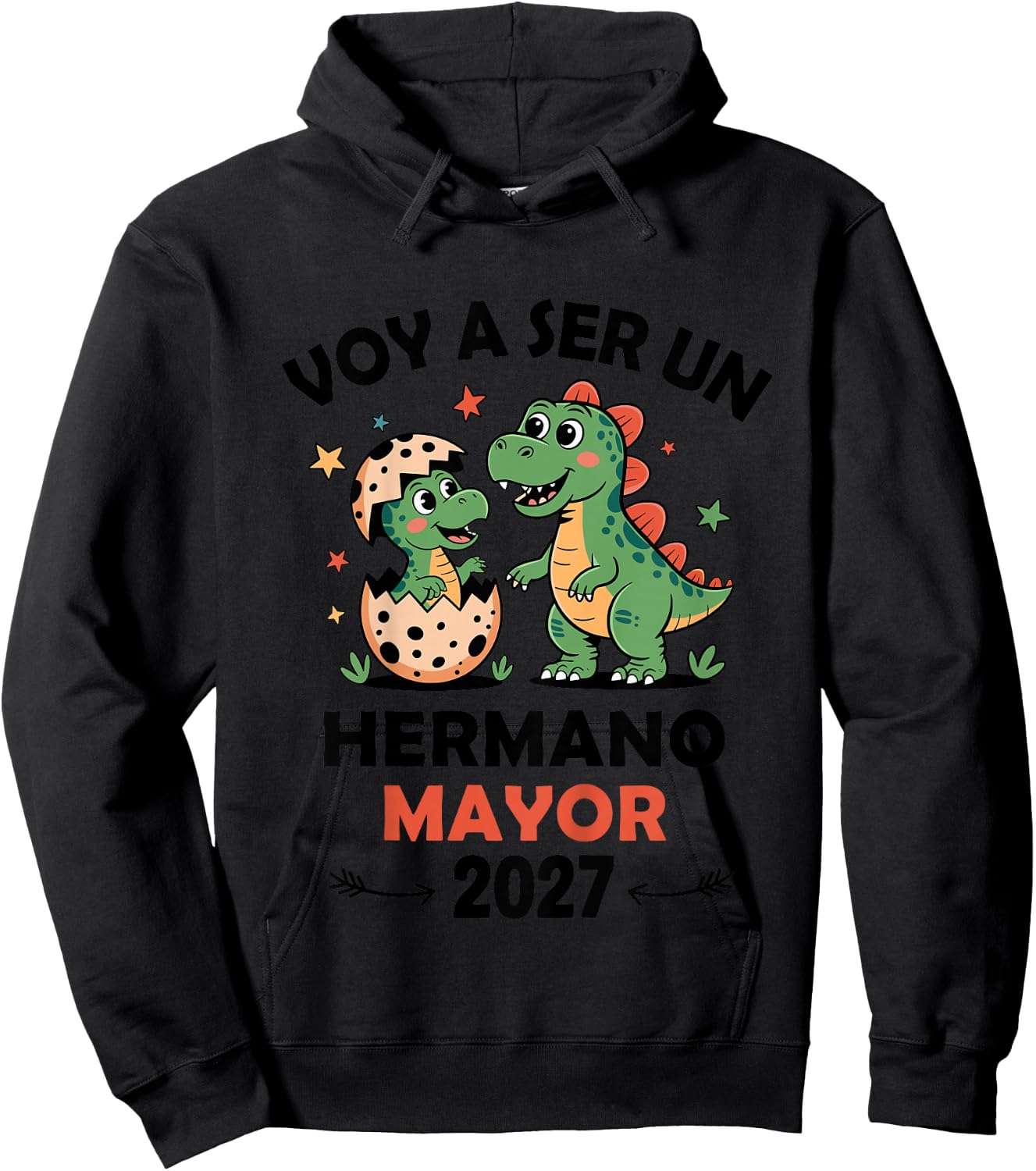 Kids Hermano Mayor 2027 Promoted to Big Brother Spanish Hoodie - Hoodie | Black