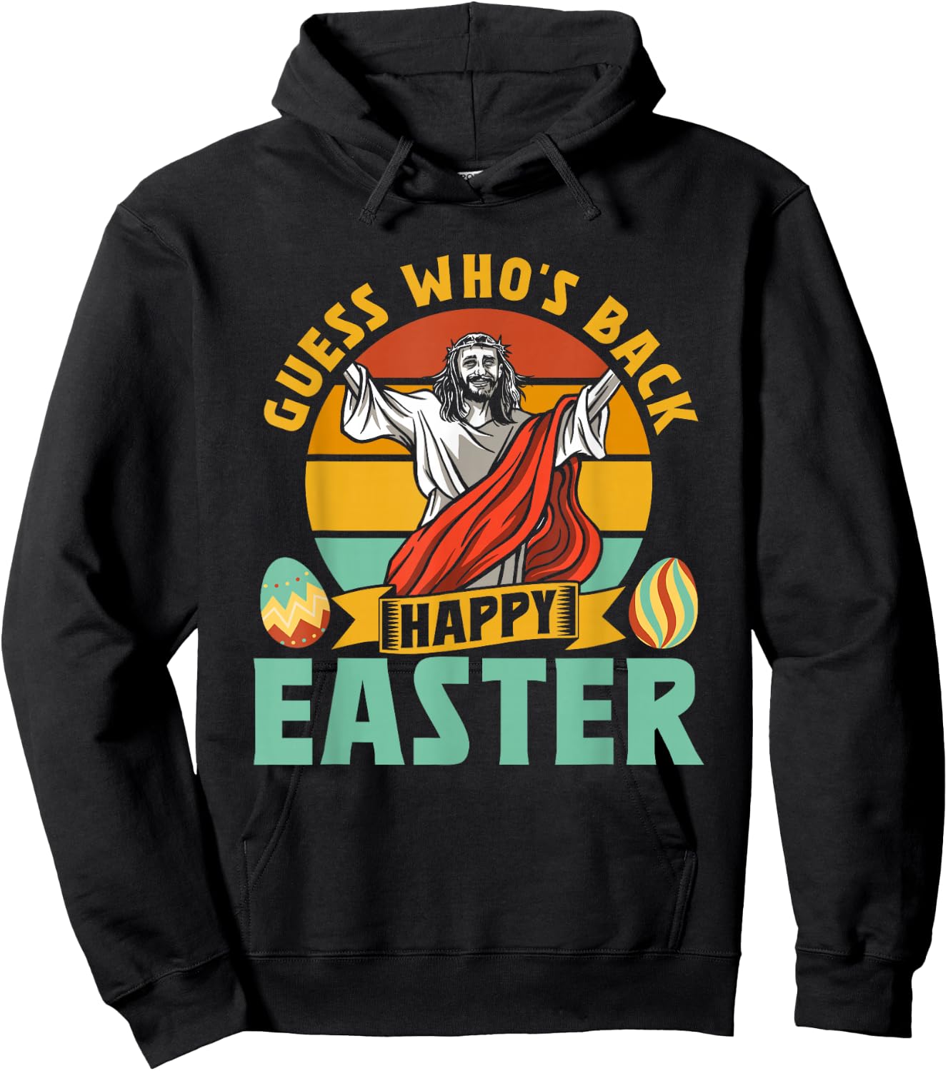 Guess Who Back Is Frohe Osterfest Easter Egg Hoodie - Hoodie | Black