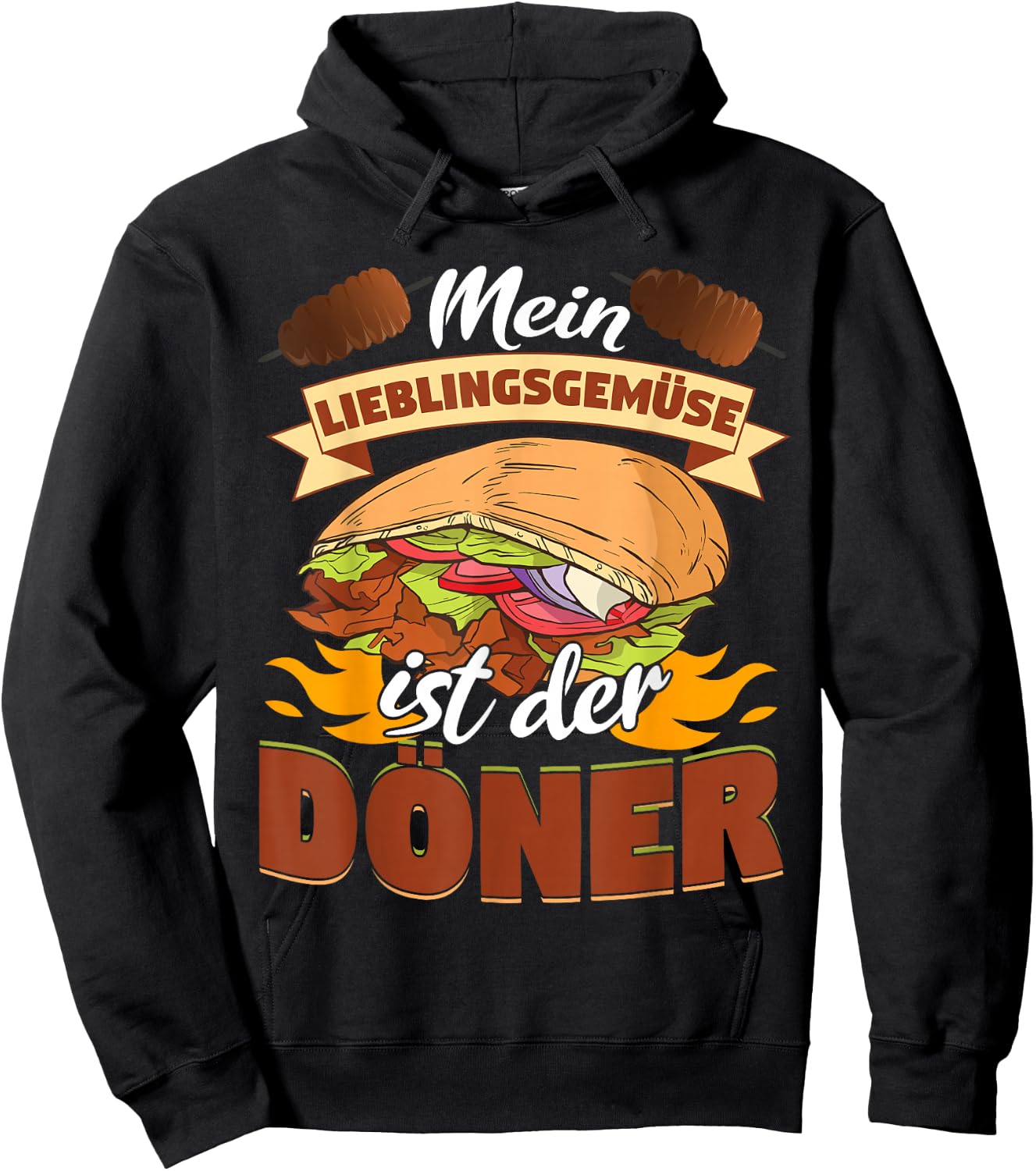Döner Dürum Mein Lieblingsgemüse ist der Döner Hoodie - Hoodie | Black