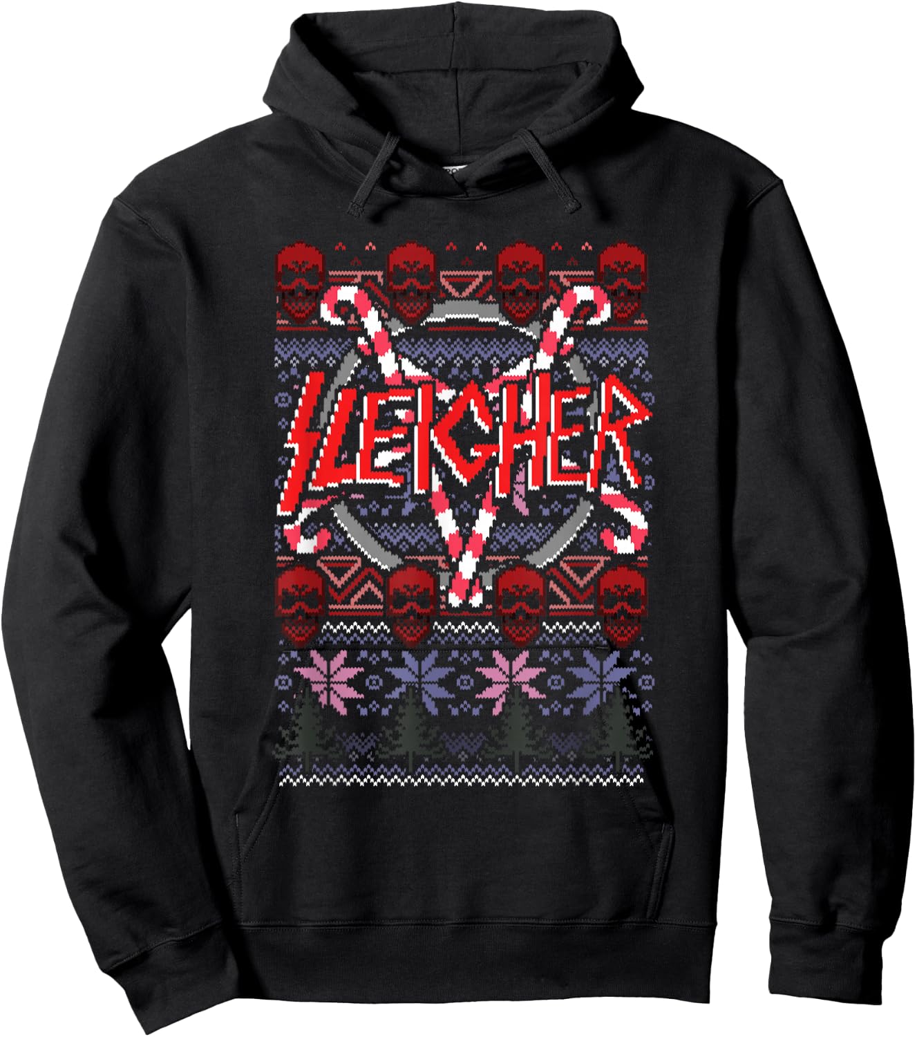 Sleigher Novelty Christmas Hoodie - Hoodie | Black