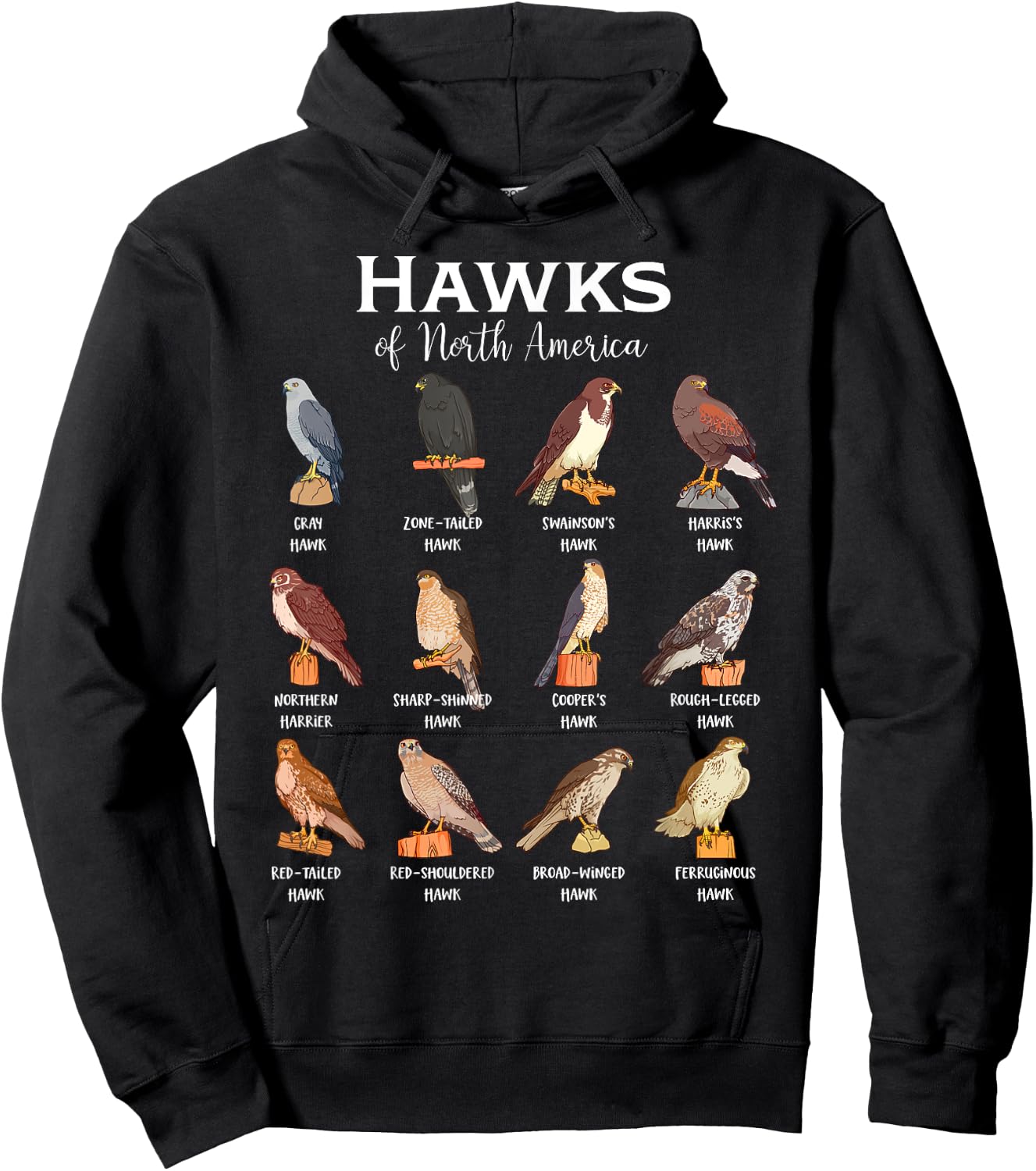 Hawks of North America Hoodie - Hoodie | Black