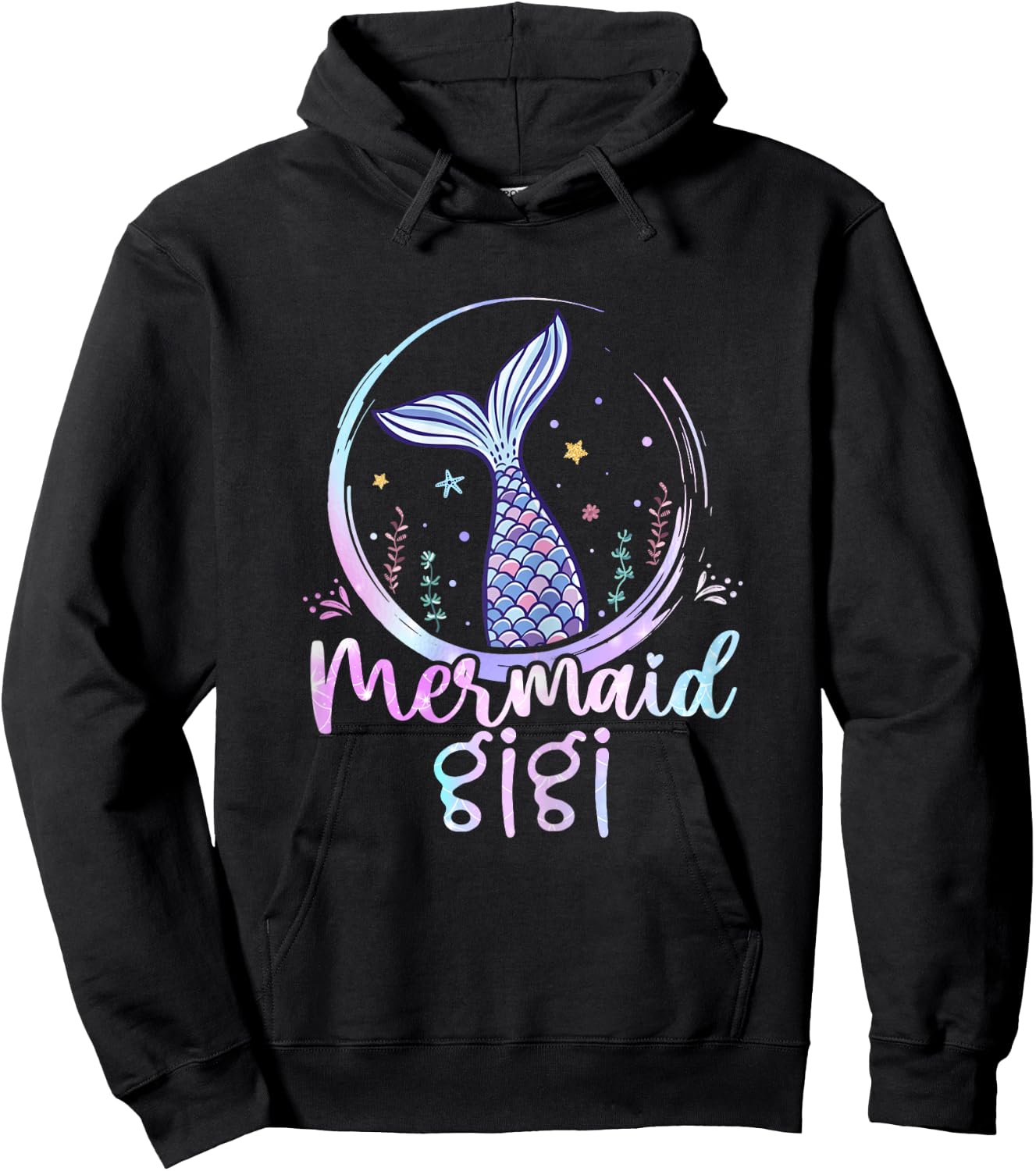 Mermaid Gigi Birthday Mermaid Girl Beach Mermaid Tail Hoodie - Hoodie | Black