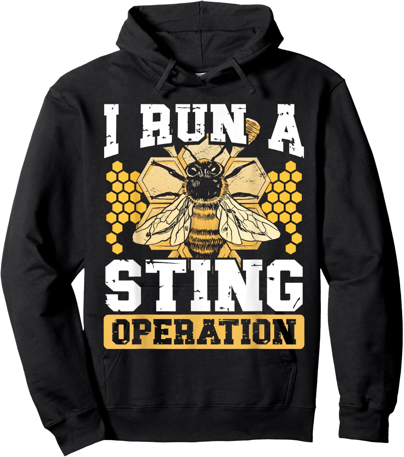 Beekeeping Enthusiast Artistic Honeycomb Queen Insect Bee Hoodie - Hoodie | Black