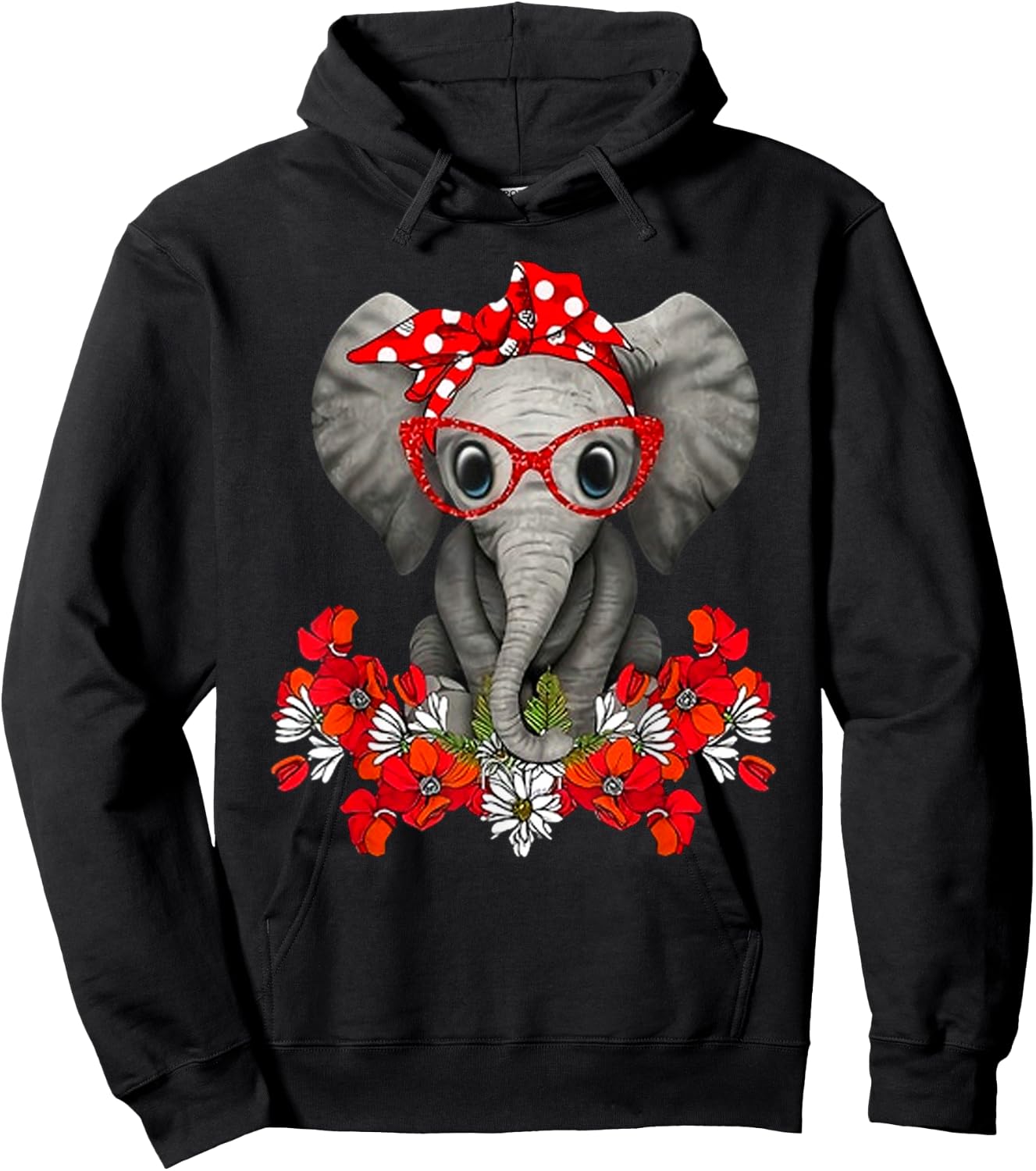Save The Elephants Elephant mom red bow woman Hoodie - Hoodie | Black
