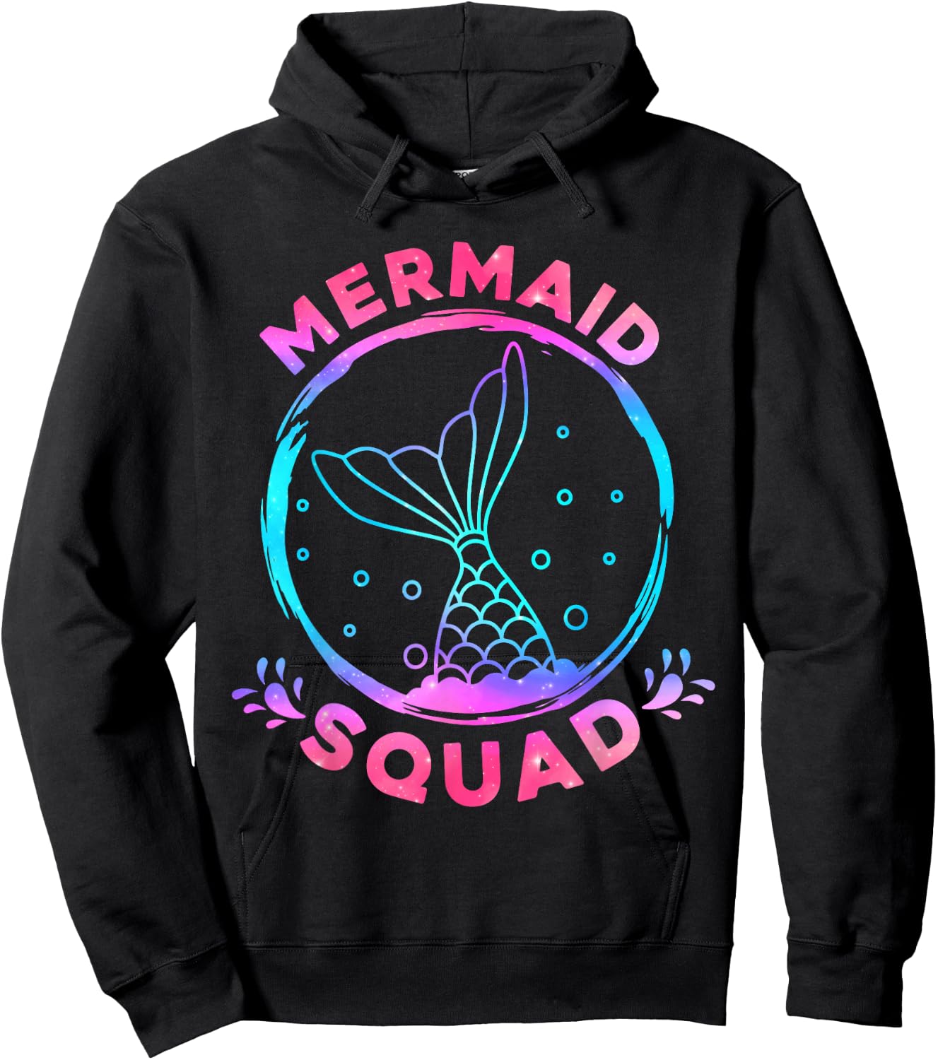 Mermaid Squad Party Matching Birthday Kids Hoodie - Hoodie | Black