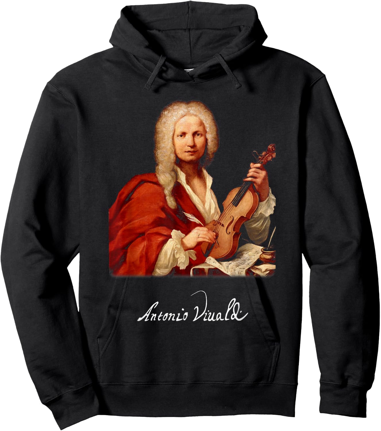 Antonio Vivaldi - Composer Signature Classical Music Hoodie - Hoodie | Black