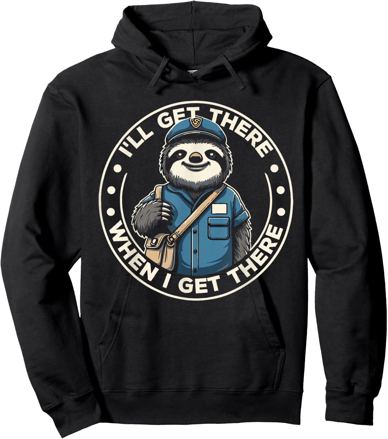 Sloth Postal Worker Funny Postman Mail Carrier Sloth Hoodie - Hoodie | Black