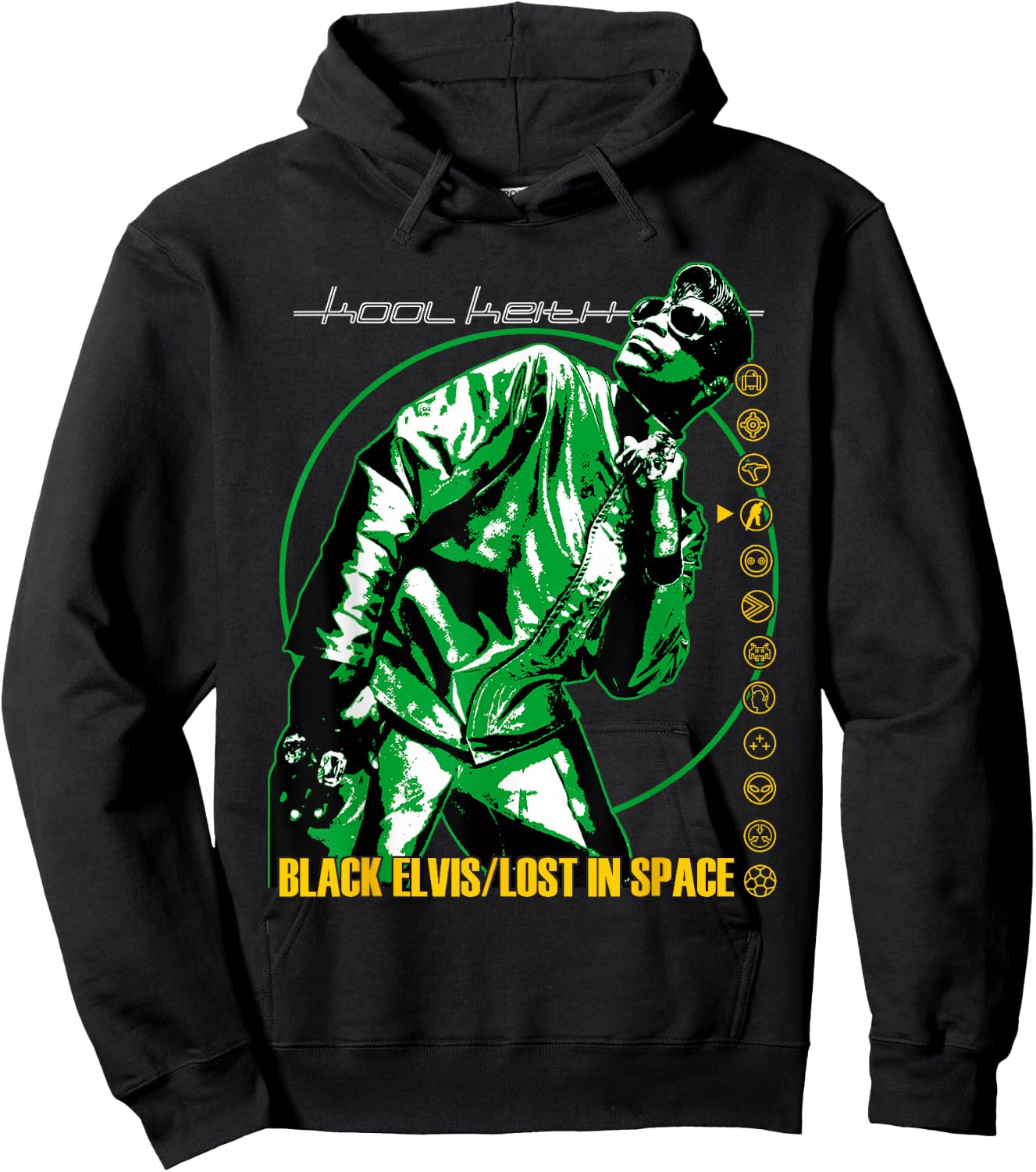 Control Industry - Kool Keith Verloren im Weltraum Schwarz Erwachsene S EU 16 V-Ausschnitt Kurzarm Polyester 100% Klassisch Exklusive Kool Keith-Design Hoodie - Hoodie | Black