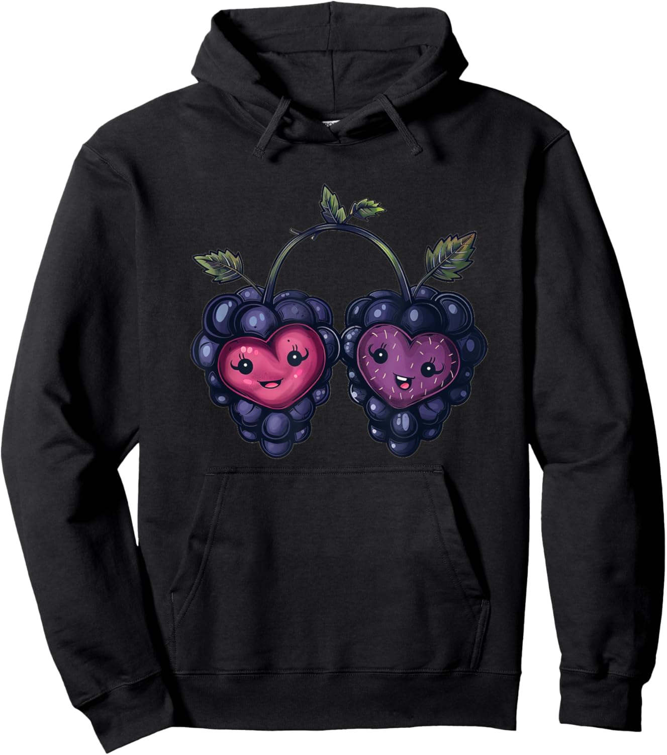 Berry Heart Costume for fruity Couples and Blackberry Lovers Hoodie - Hoodie | Black