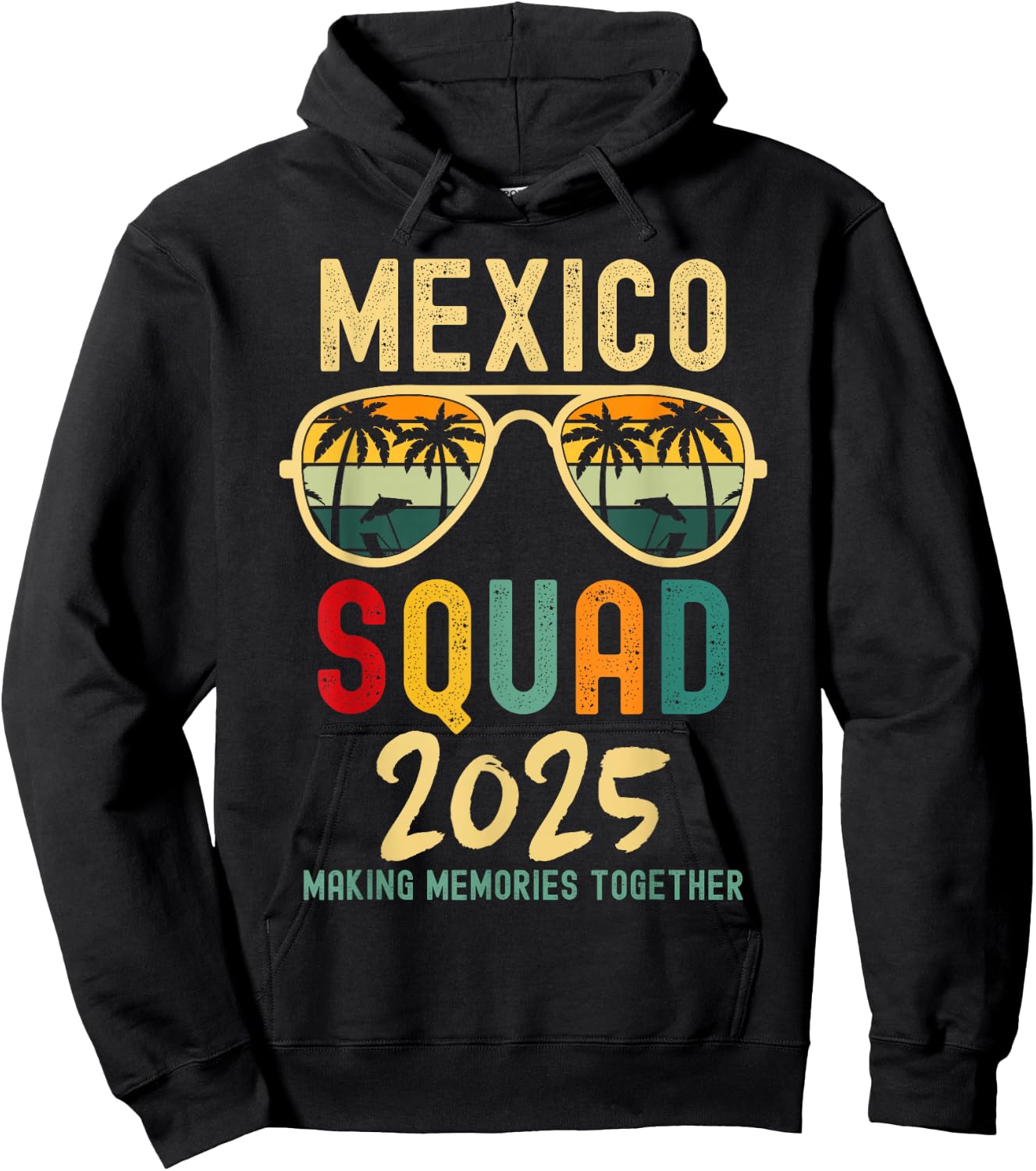 Mexico 2025 Squad Tropical Beach Family Vacation Matching Hoodie - Hoodie | Black