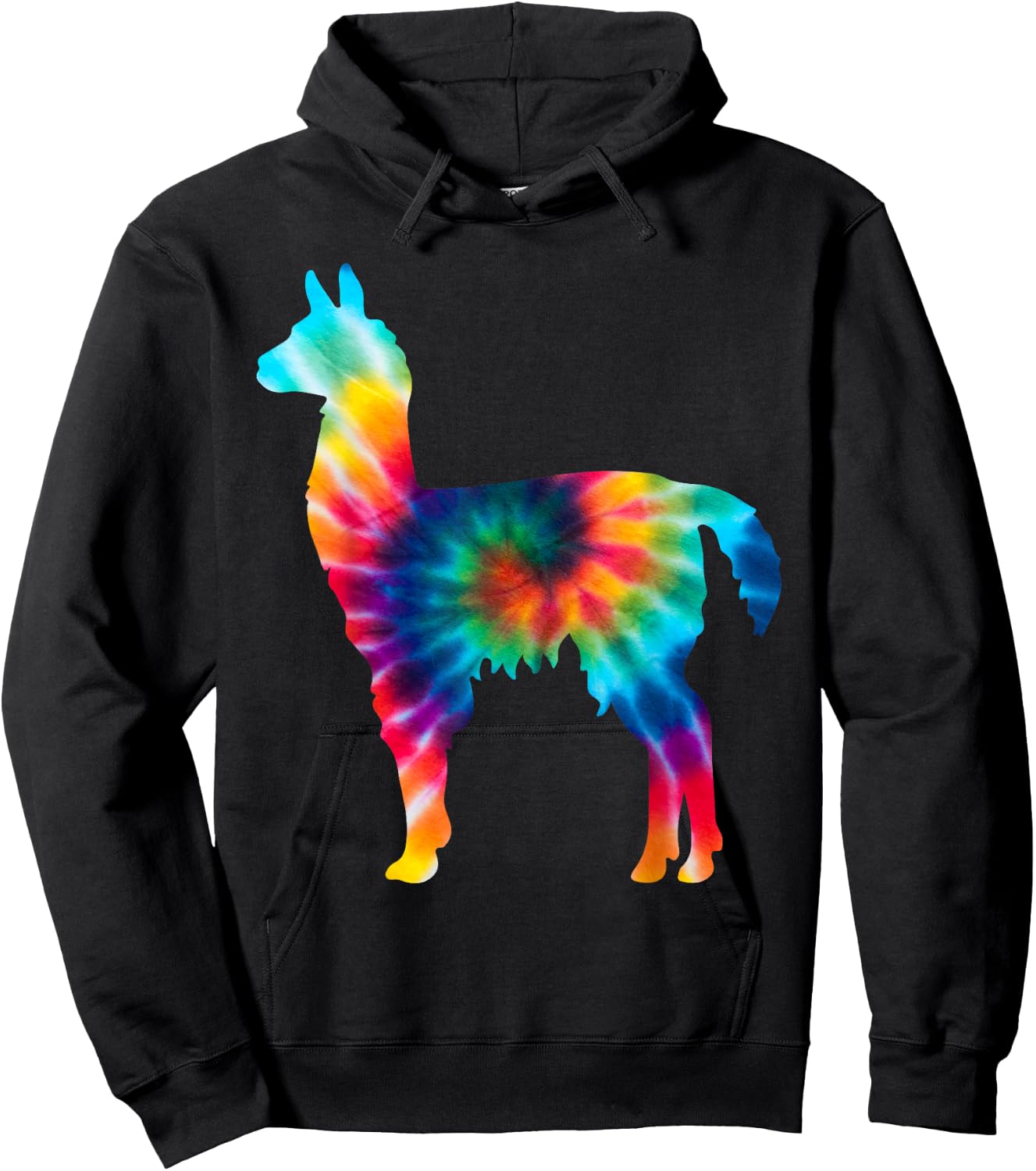Funny Llama Tie Dye Psychedelic Hippie 60s 70s Graphic Hoodie - Hoodie | Black
