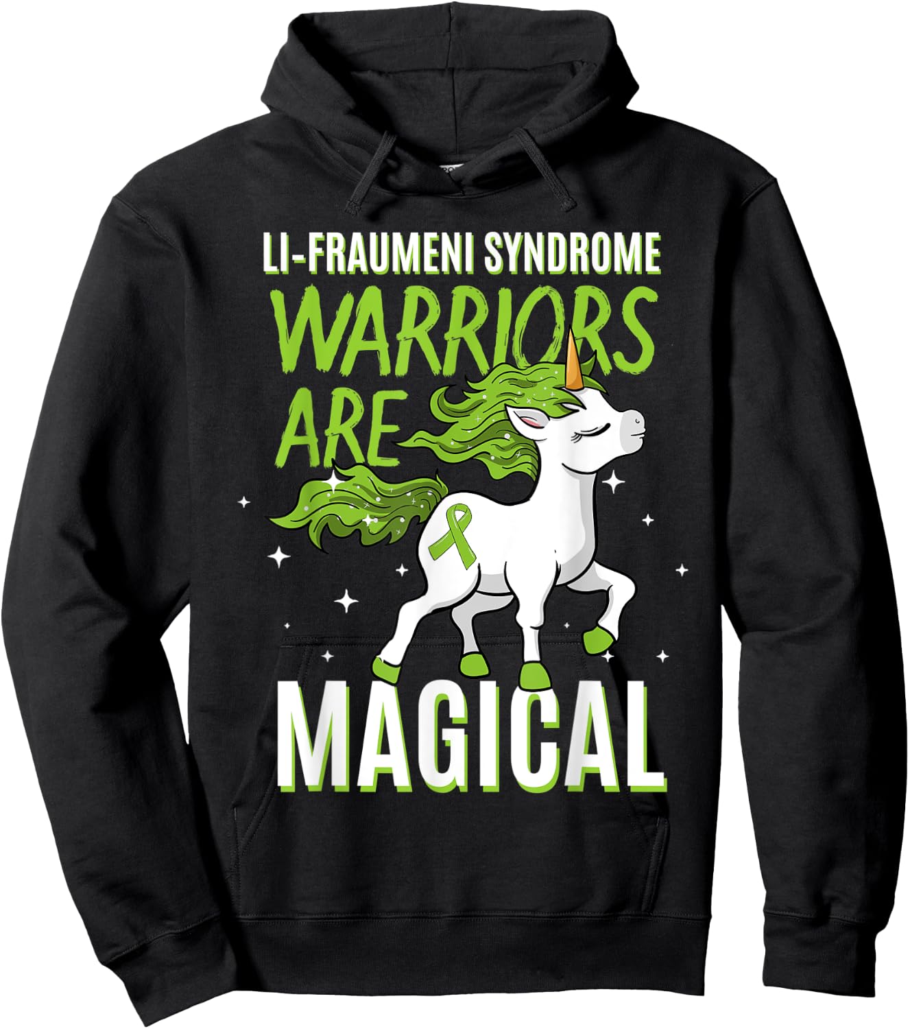 Li–Fraumeni Syndrome Warrior Awareness Ribbon Unicorn Lover Hoodie - Hoodie | Black