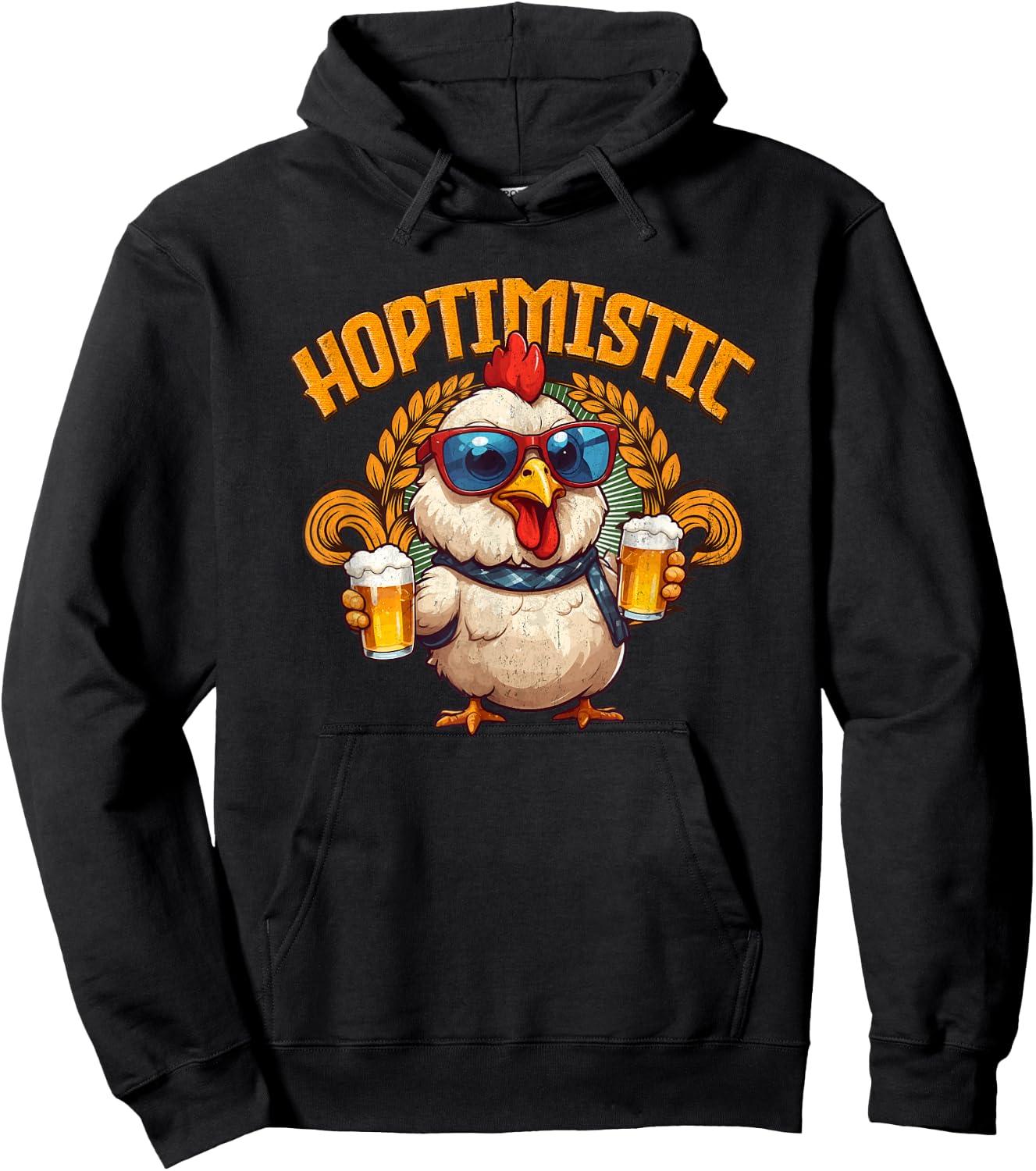 Chicken Beer Lover Funny Craft Beer Lovers Hoptimistic Hoodie - Hoodie | Black