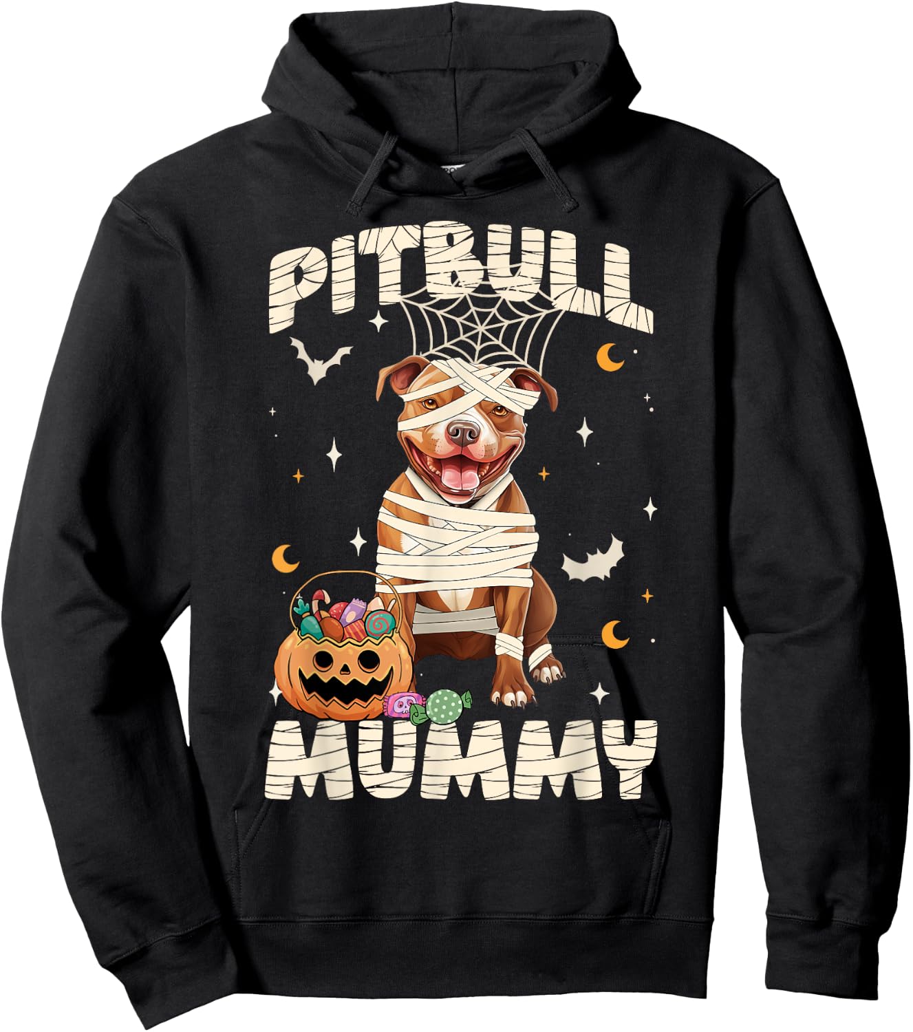 Halloween Costume Pitbull Lover Mummy Dog Owner Men Women Hoodie - Hoodie | Black