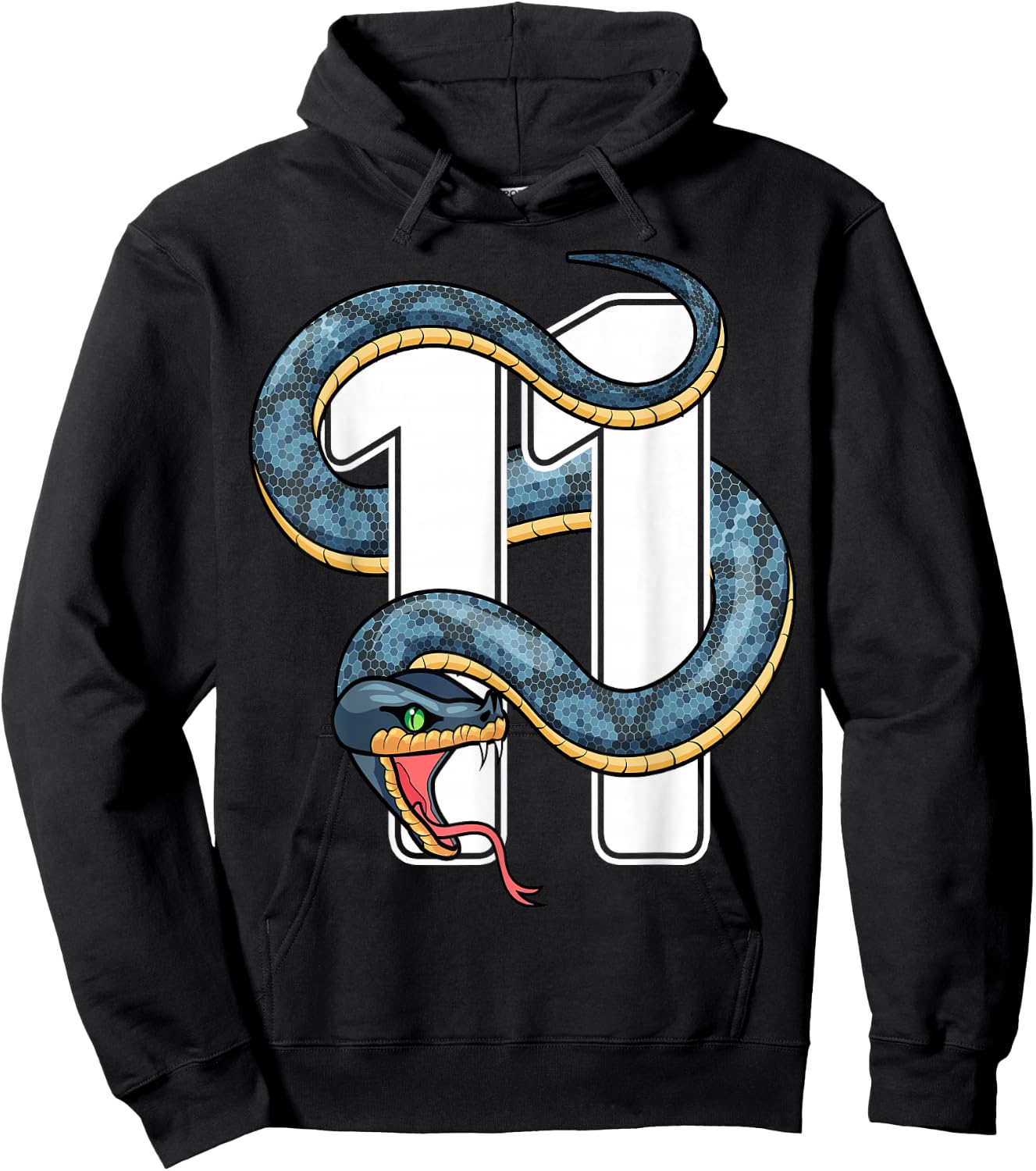 11th Birthday Snake Eleven 11 Year Old Birthday Boy Girl Hoodie - Hoodie | Black