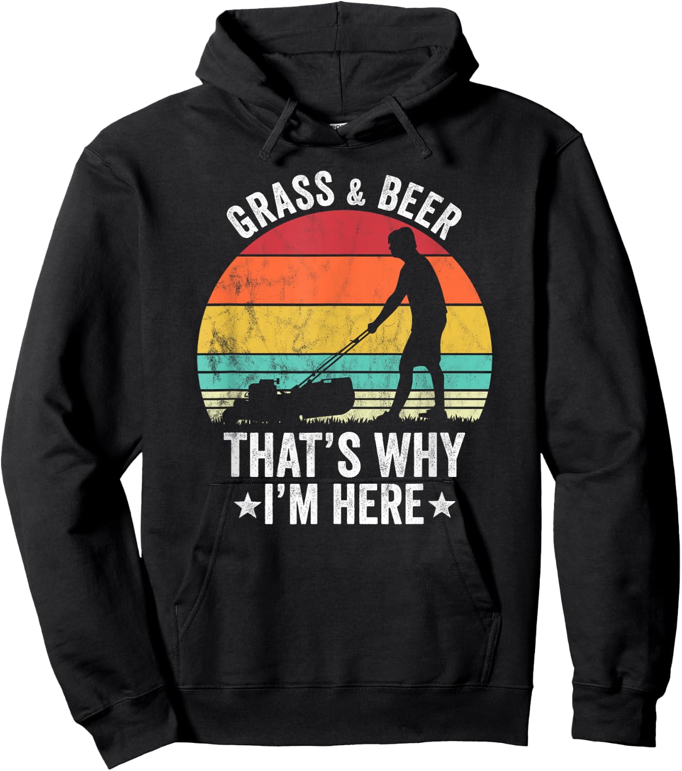 Gardening funny lawncare grass mowing and beer Hoodie - Hoodie | Black