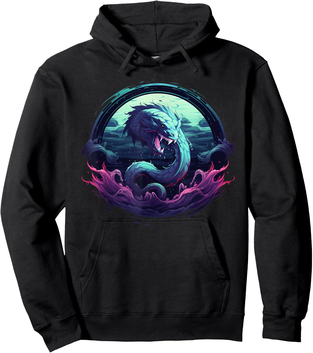 Sea Monster Leviathan Ocean Creature Vintage Art Graphic Hoodie - Hoodie | Black