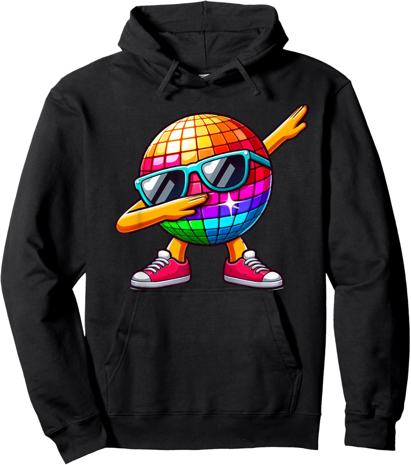 LED 70s Disco Ball Dabbing Sunglasses Nightclub Dance Party Hoodie - Hoodie | Black