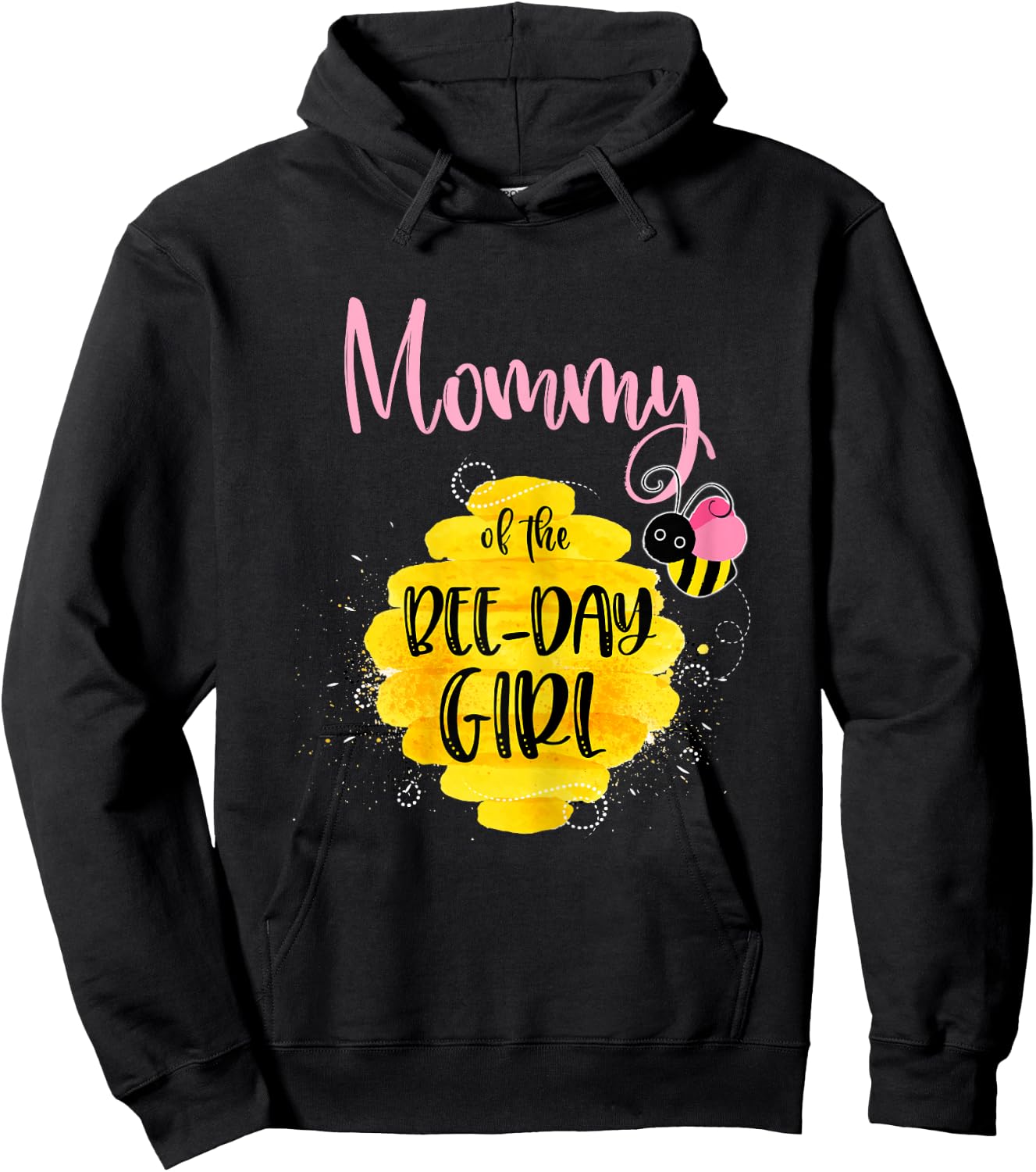 Mommy Mom Bee Day Girl Birthday Honeybee Bday Party Family Hoodie - Hoodie | Black