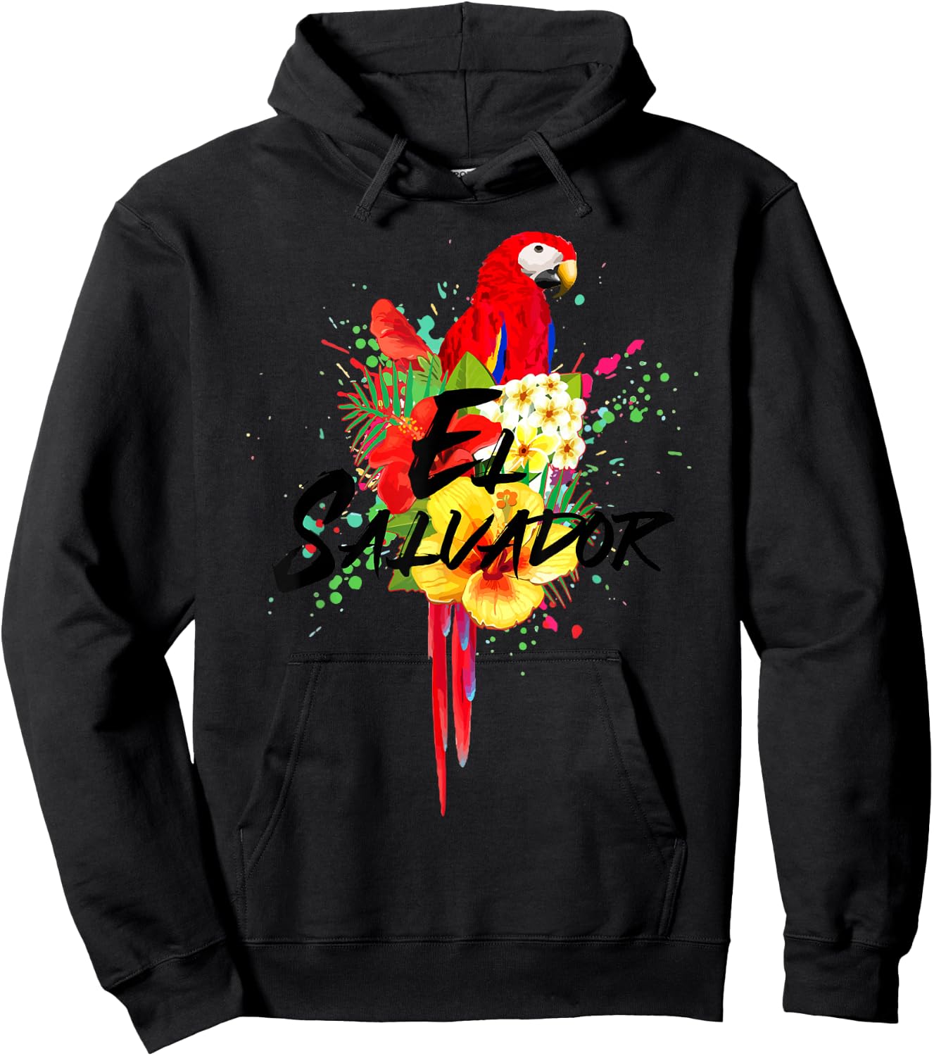 El Salvador Parrot Tropical Salvadoran Souvenir Hoodie - Hoodie | Black