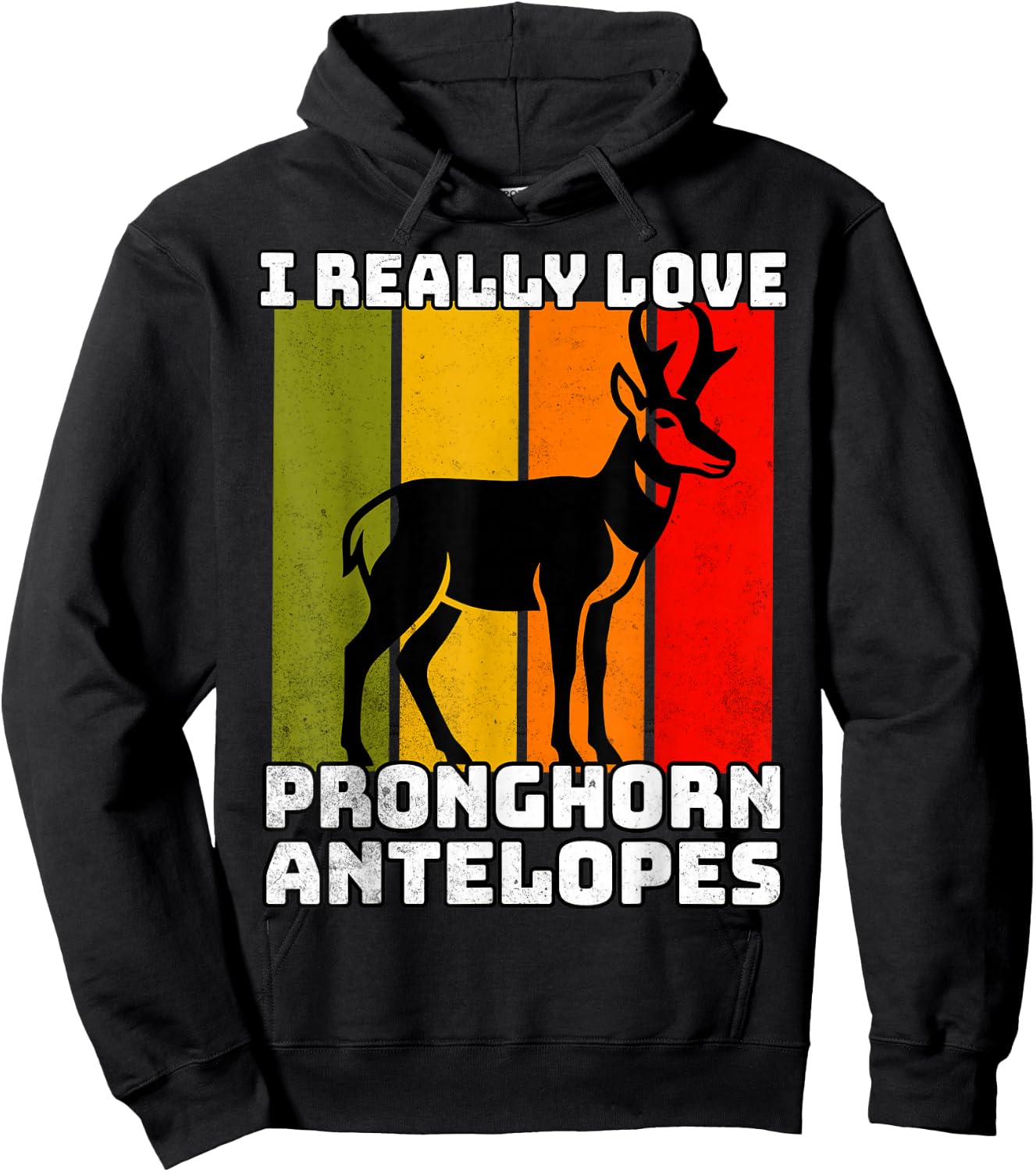 Pronghorn Antelope Retro Pronghorn Antelope Hoodie - Hoodie | Black