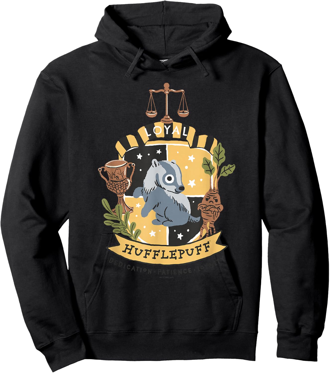 Harry Potter: Deathly Hallows 2 Loyal Hufflepuff Badge Hoodie - Hoodie | Black