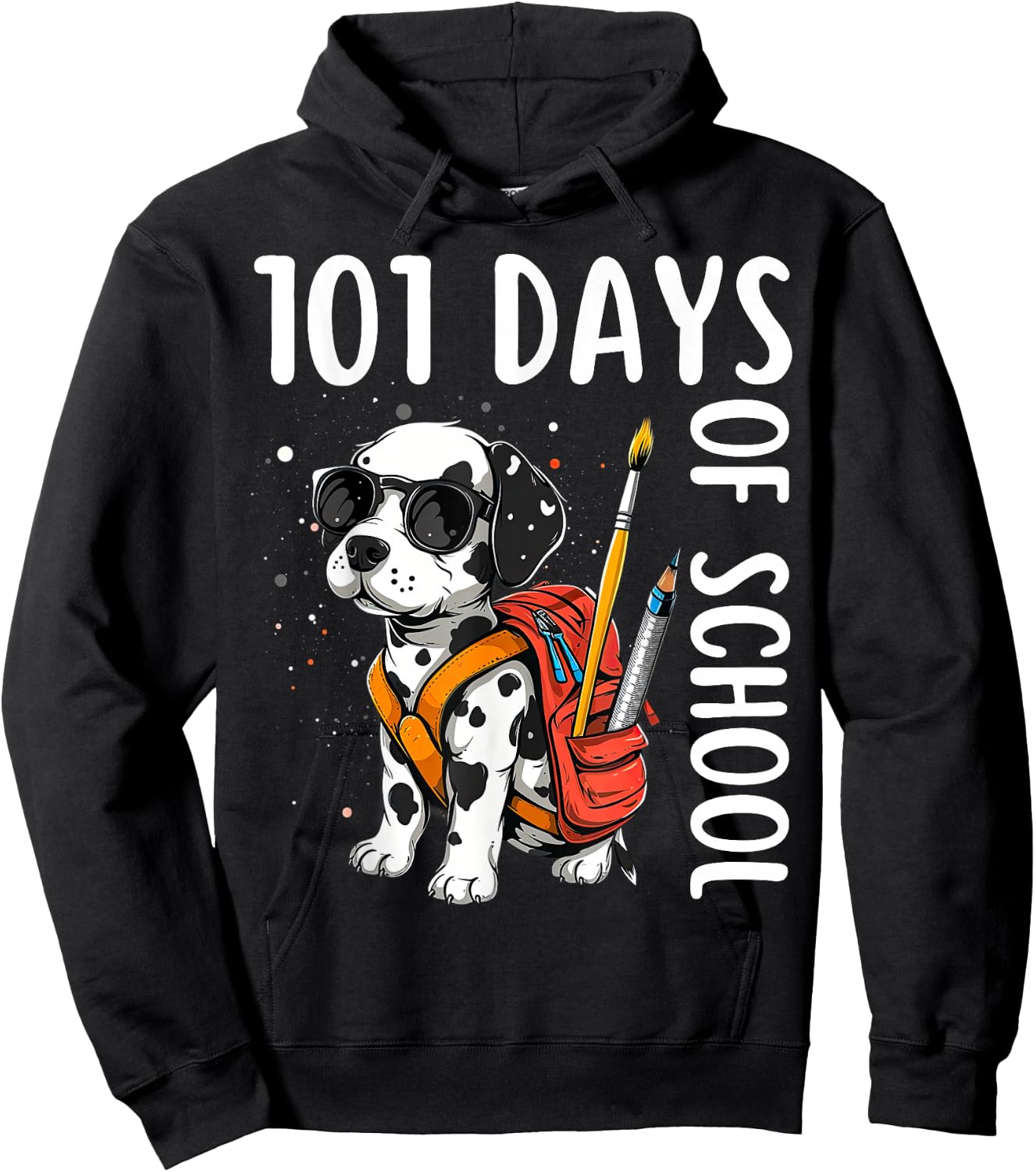 100 Days Of School Dalmatian Dog Shirt For Kids Boys Girls Hoodie - Hoodie | Black