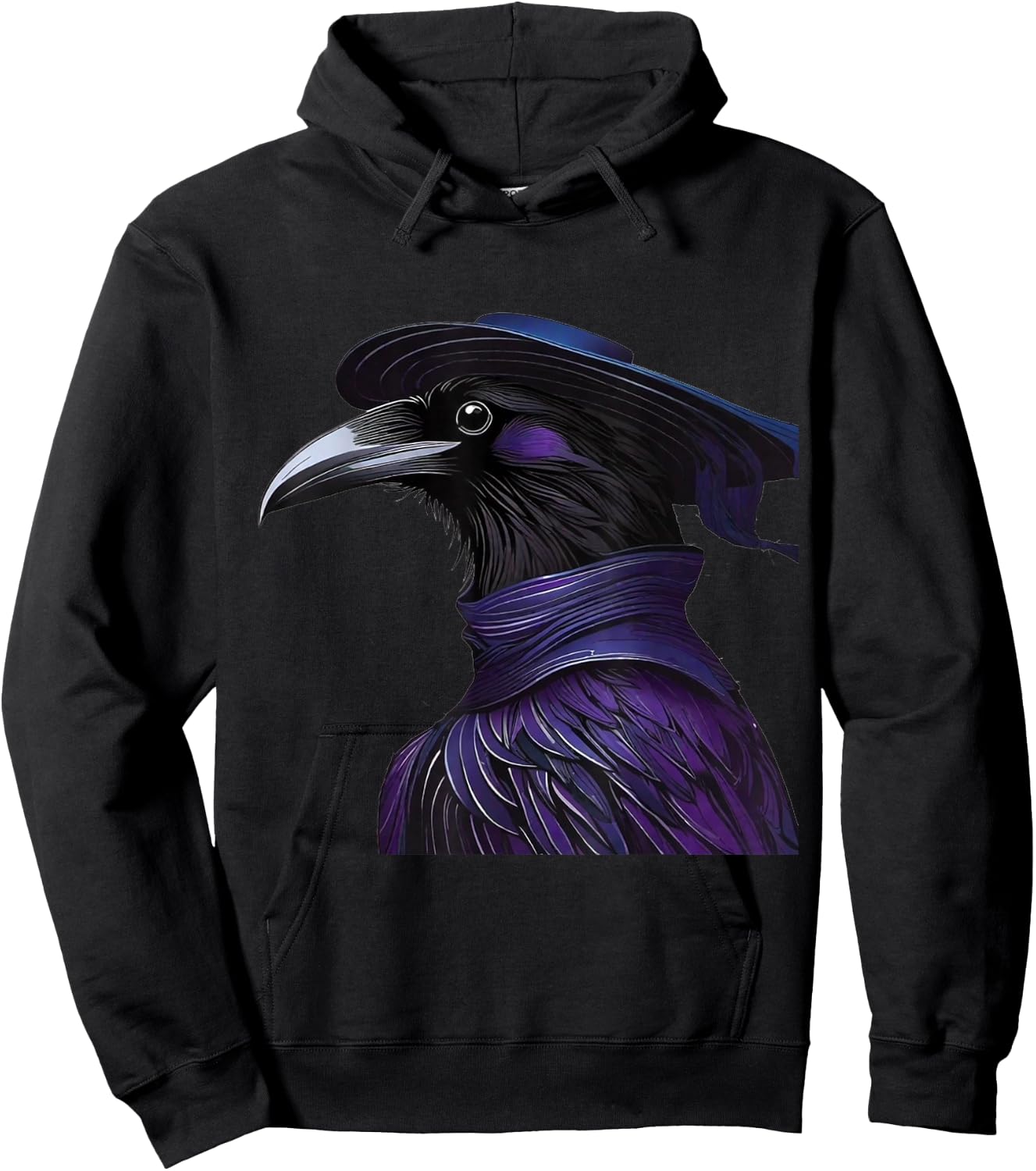 Retro Raven Crow Steampunk Scifi Dystopia Industrial Fantasy Hoodie - Hoodie | Black