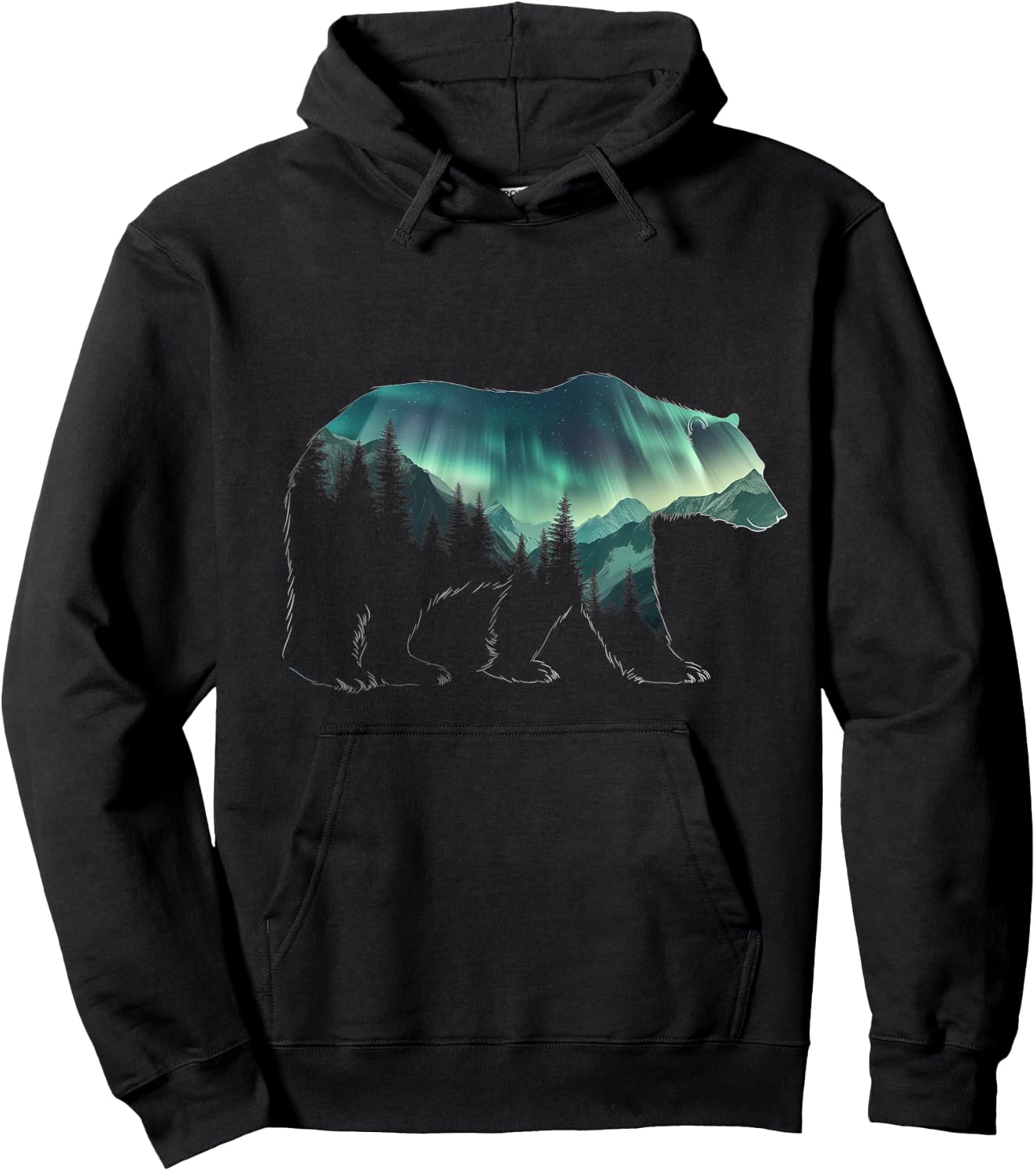 Polar Bear Northern Light Winter Arctic Nature Lover Hoodie - Hoodie | Black