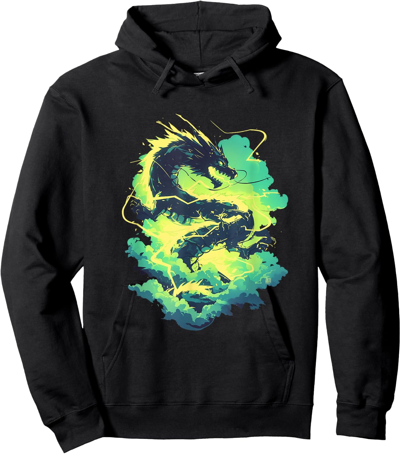 Ethereal Dragon: Protector of the Cloud Realms Hoodie - Hoodie | Black