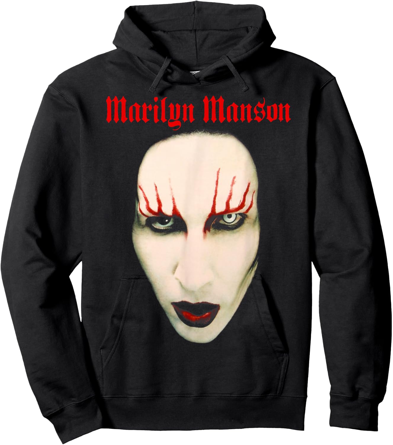 Marilyn Manson – Big Face Red Lips , Black, S Hoodie - Hoodie | Black