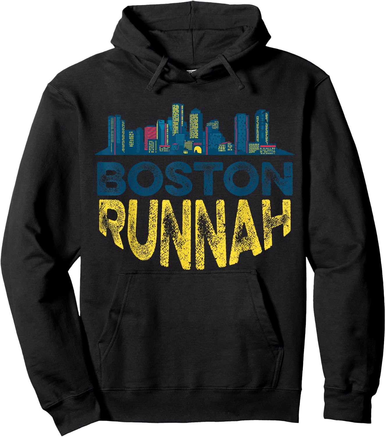 Boston Runnah Marathon Qualifier Runner Running Hoodie - Hoodie | Black