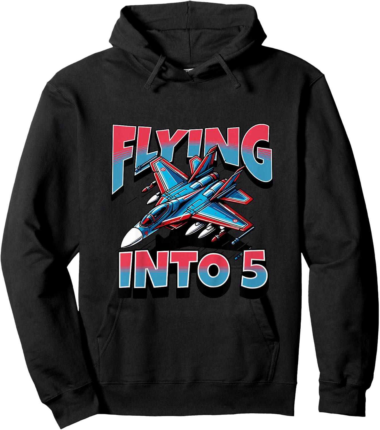 Kids Jet Hunter flying into a 5 year old boy for 5th birthday Hoodie - Hoodie | Black